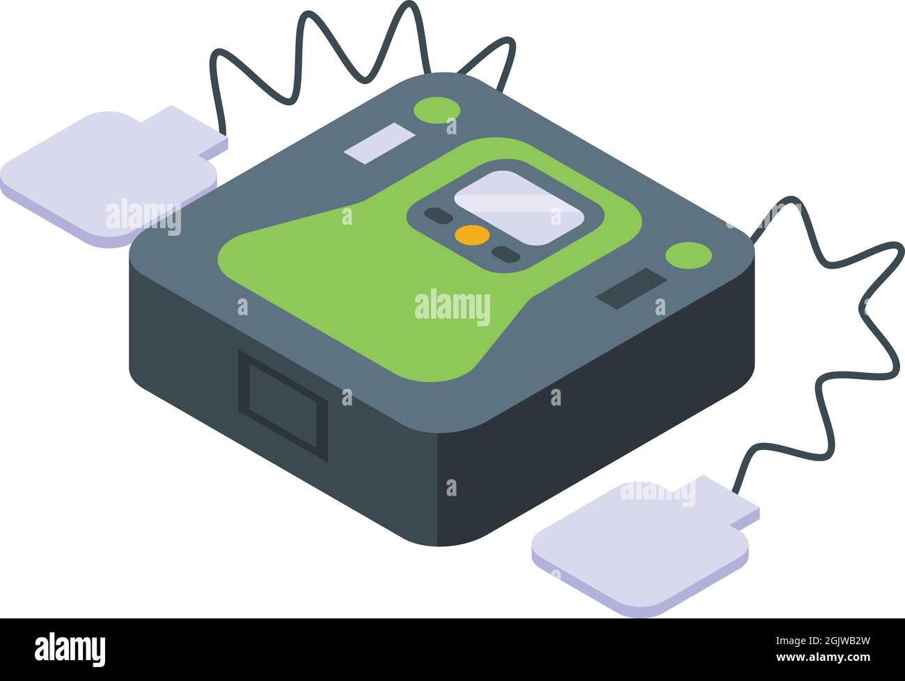 Defibrillator icon isometric vector. Heart aed. Cardiac cpr Stock ...