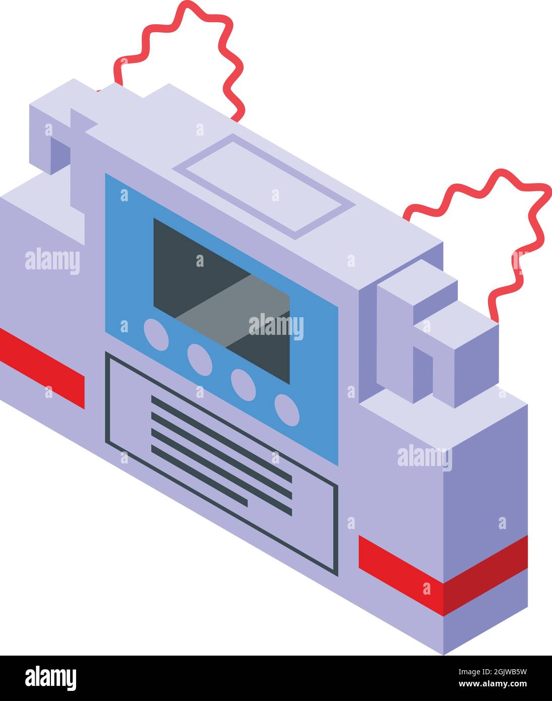 Cardiac defibrillator icon isometric vector. Heart aed. Cpr ...