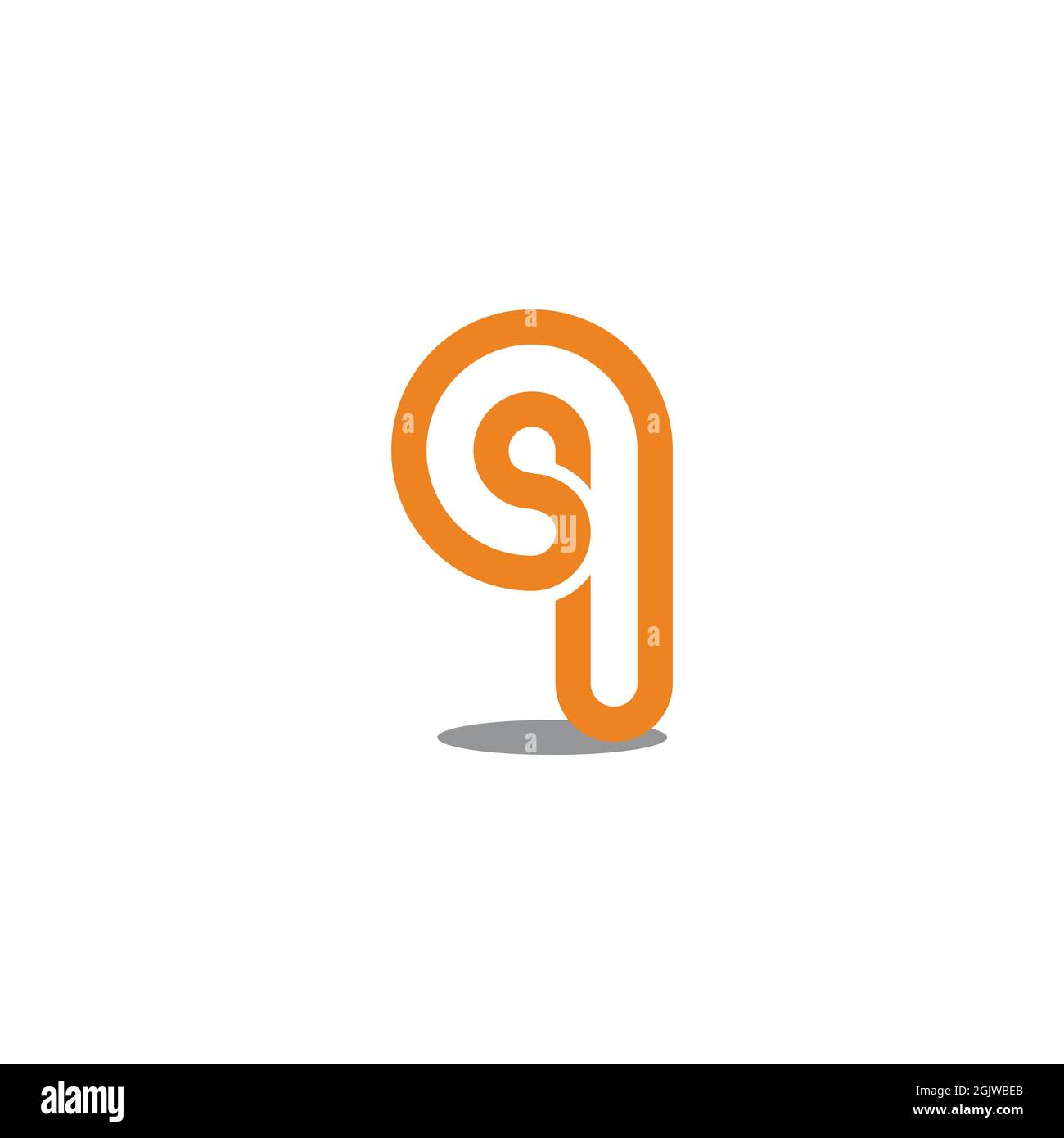 letter sq loop geometric line logo vector Stock Vector