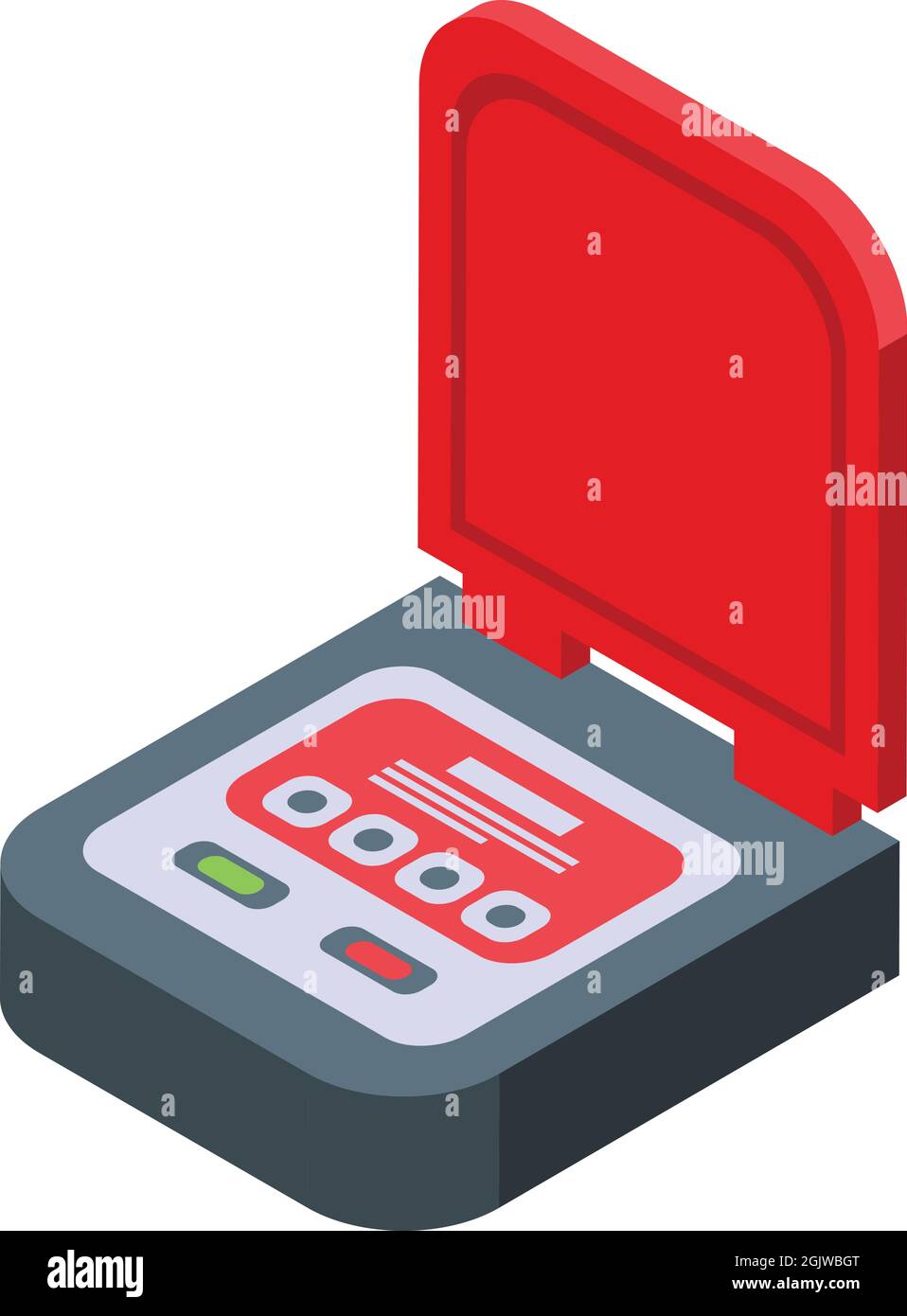 Heart cpr icon isometric vector. Defibrillator aed. Cardiac emergency ...