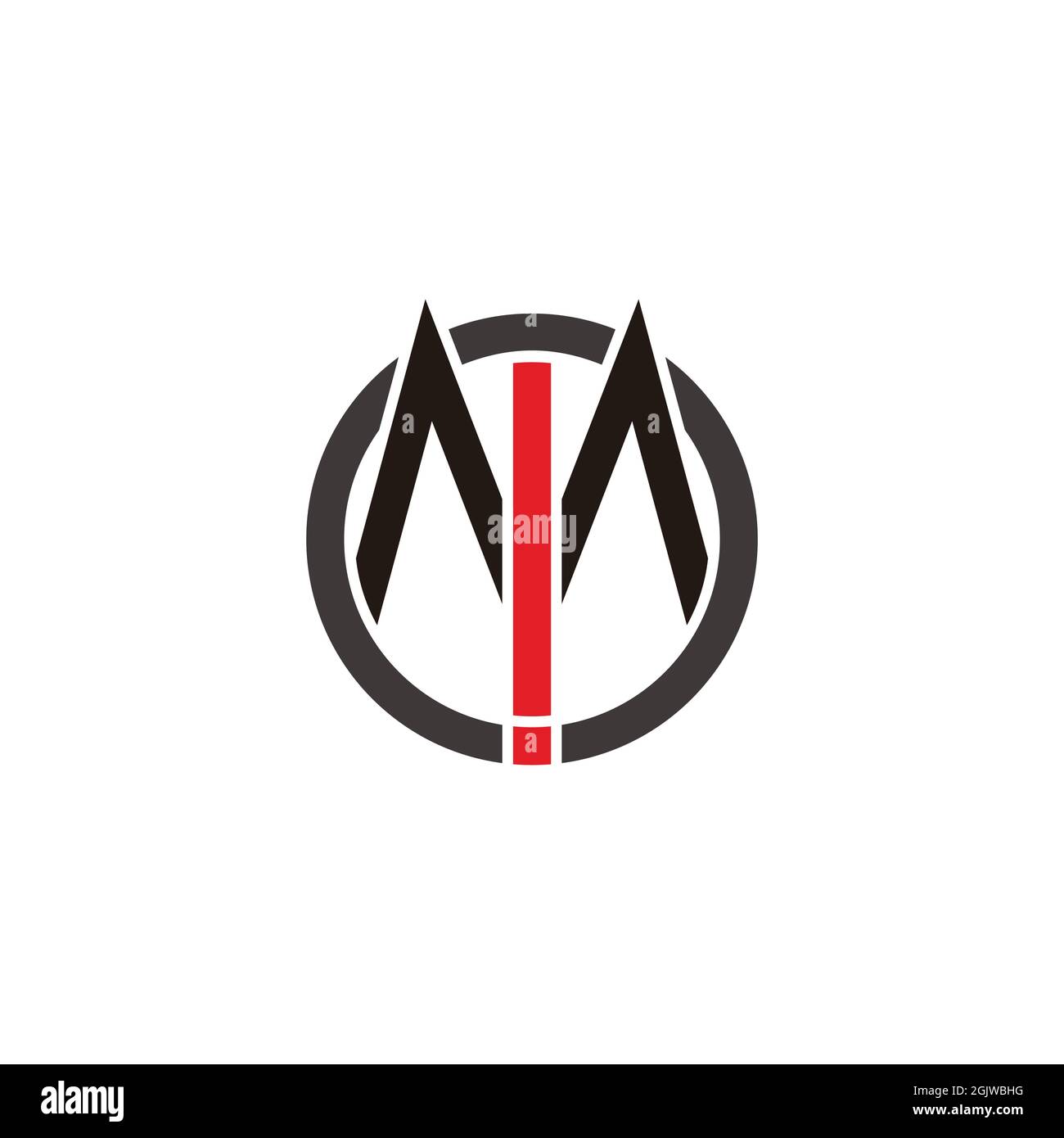 letter m exclamation design symbol logo vector Stock Vector