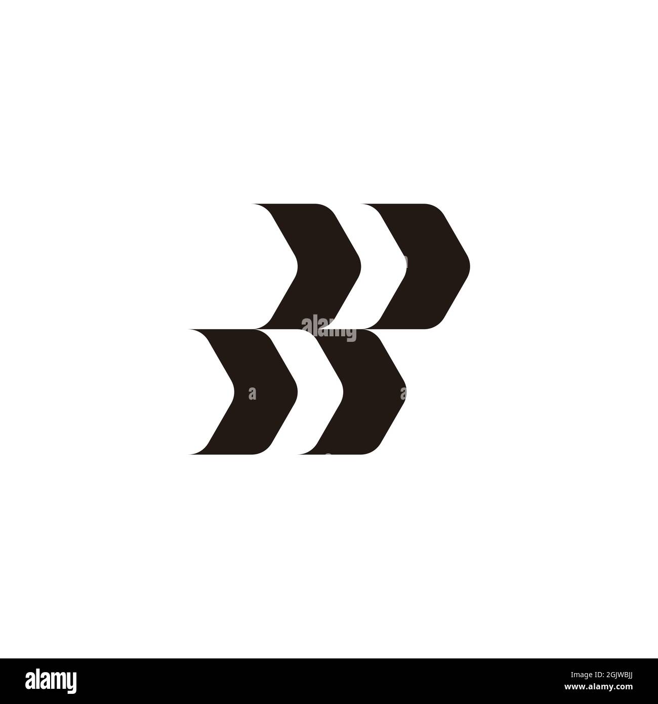 letter rr abstract arrows geometric simple logo vector Stock Vector