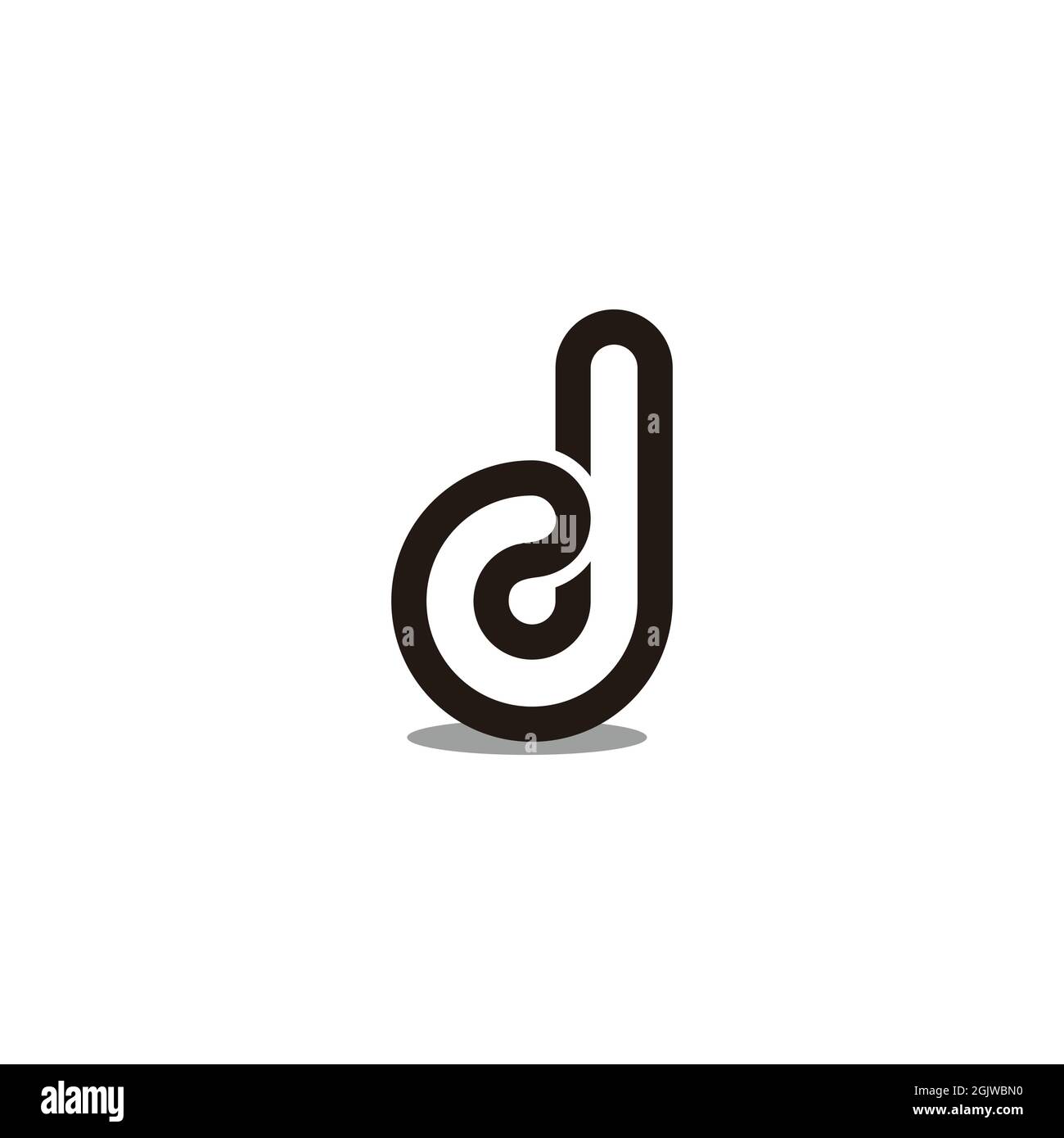letter d simple cute geometric line logo vector Stock Vector Image ...