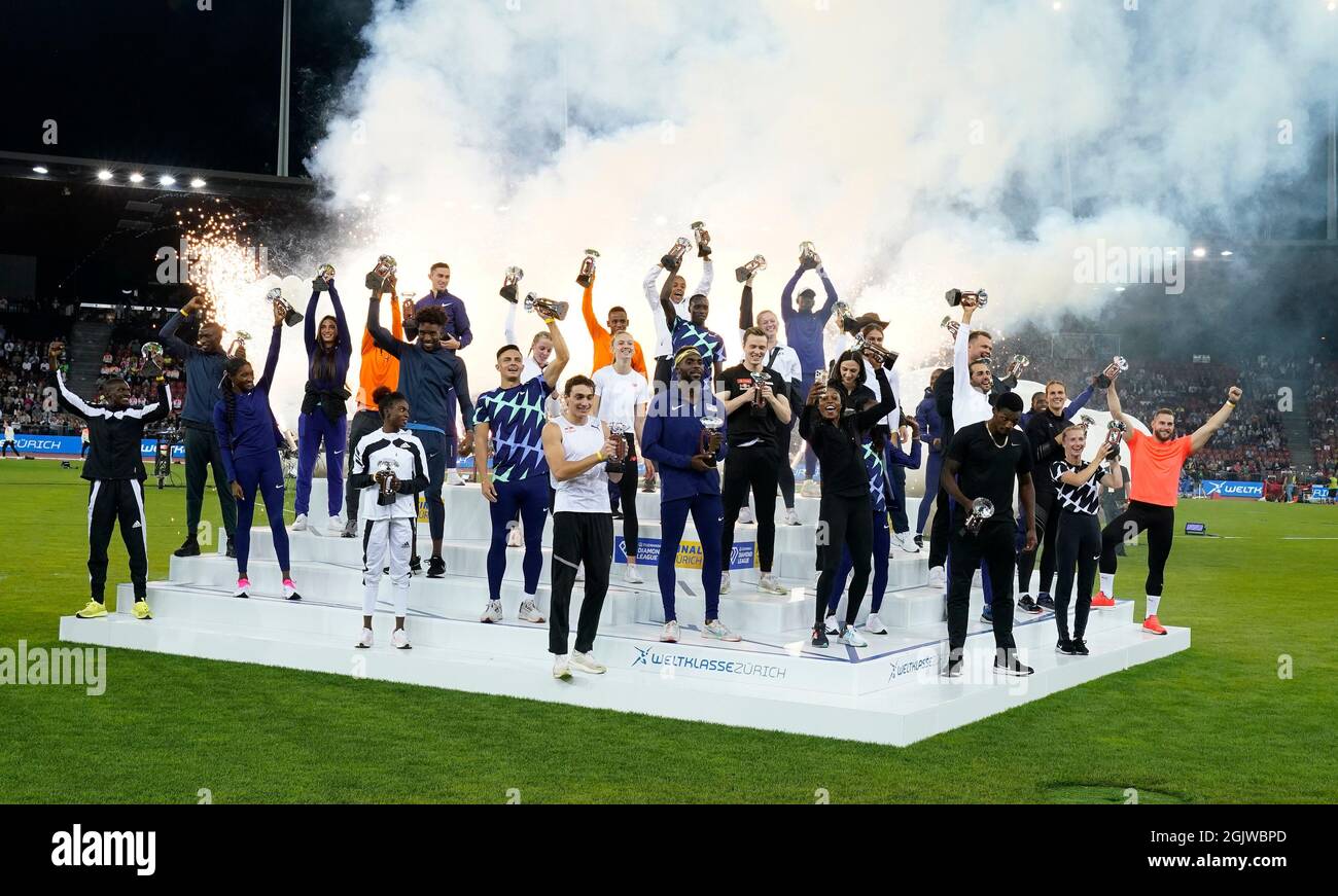 Zurich,, 09 Sep 2021 Diamond Trophy Winners Celebrate during the Wanda