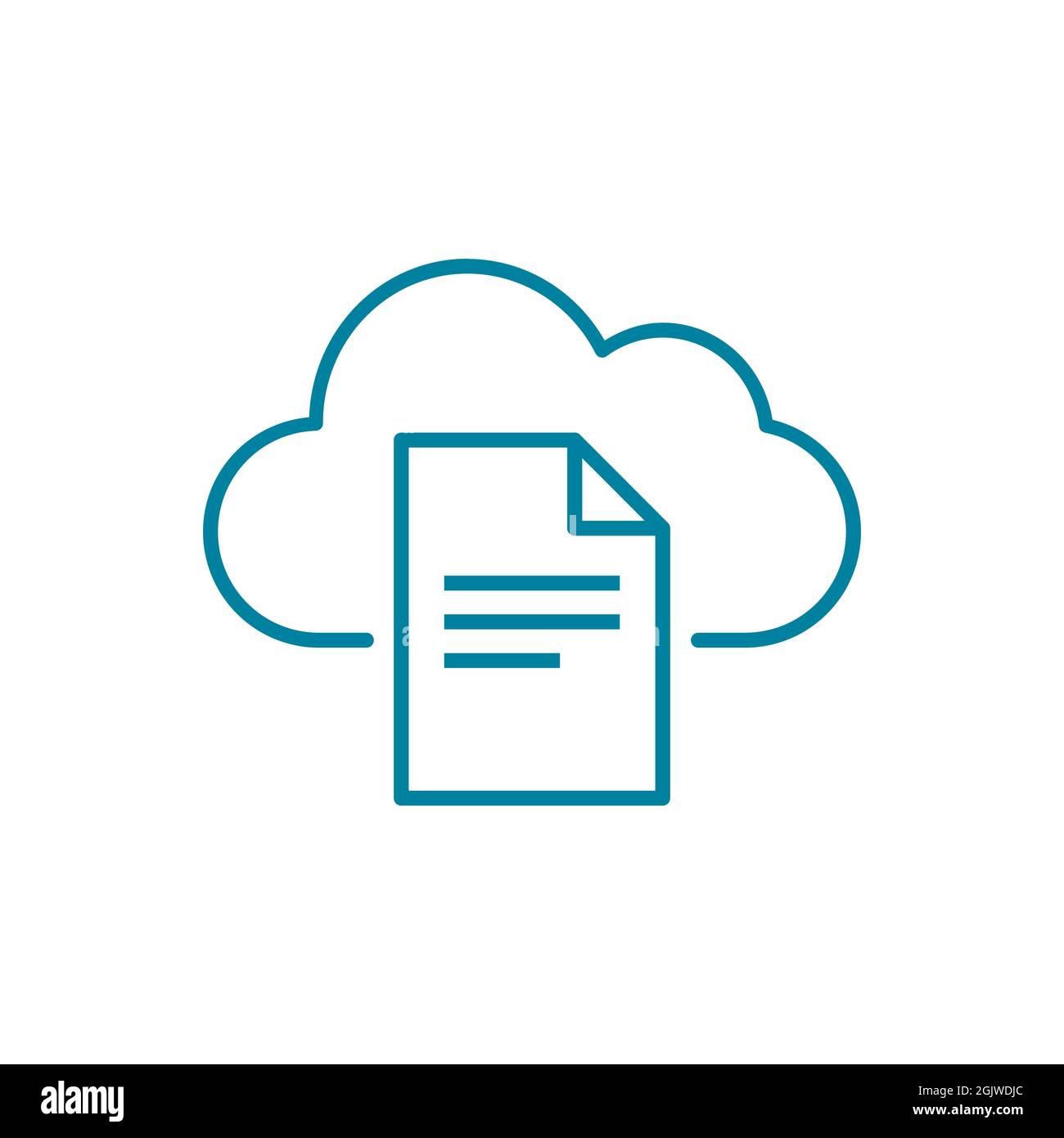 Access document on the cloud icon. Download or upload file on cloud. Online web storage concept. Cloud computing concept. Document flow symbol. Vector Stock Vector