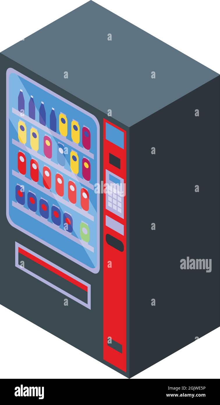 Cola machine icon isometric vector. Drink bottle. Water cocktail Stock Vector