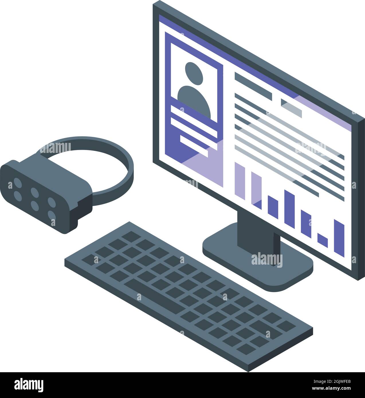Vr computer icon isometric vector. Game technology. Virtual reality ...
