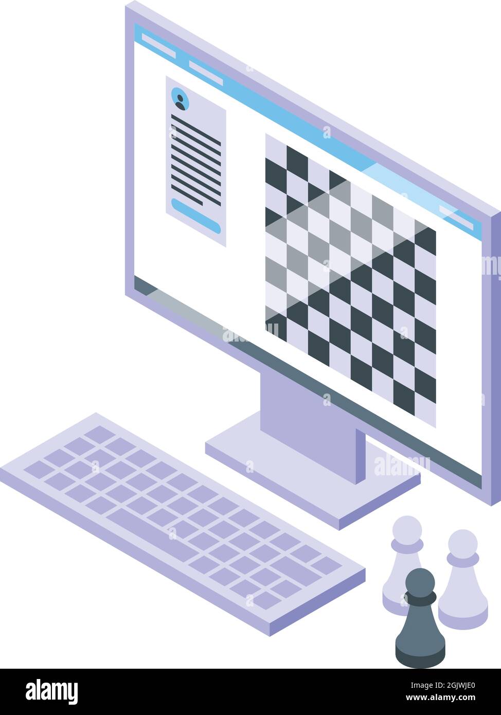 Test chess game icon isometric vector. Scientist expert. Science genius Stock Vector