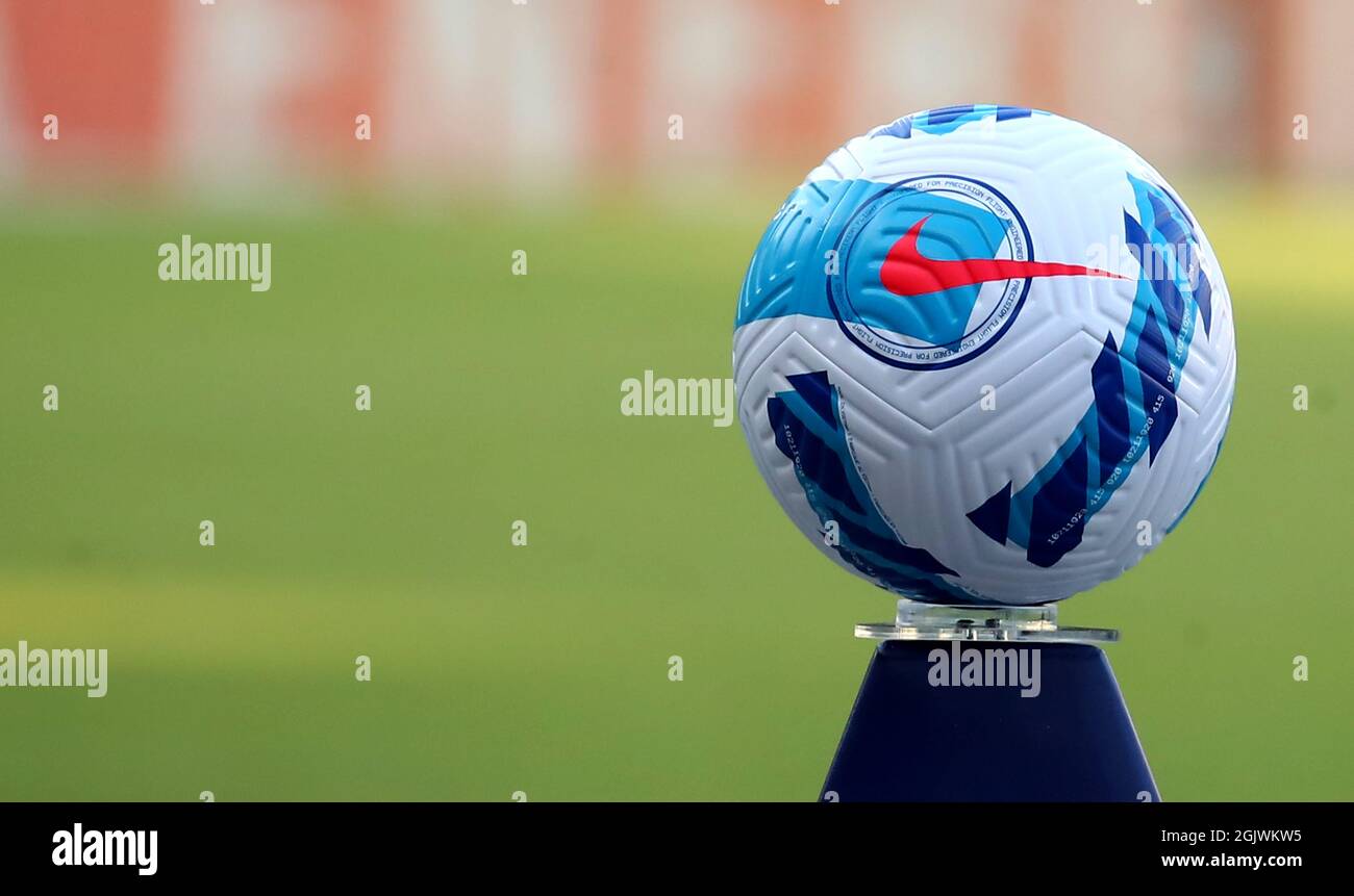 VERONA, ITALY - AUGUST 21: NIKE Official Ball of Serie A TIM 2021-2022  ,during the Serie A match between Hellas Verona FC v US Sassuolo at Stadio  Marcantonio Bentegodi on August 21,