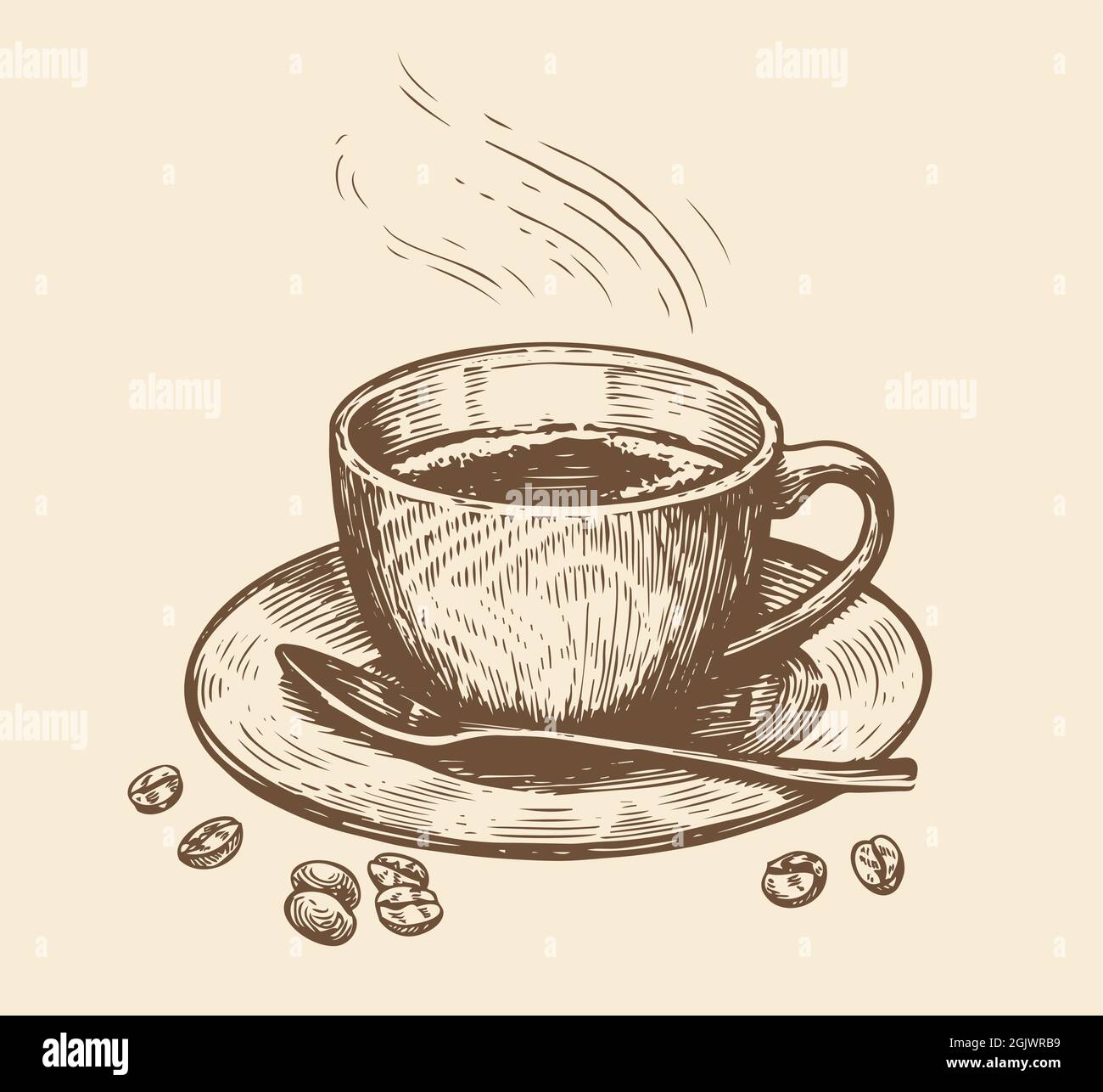 Coffee Hand Drawn Hand With Roasted Beans Sketch Stock Illustration   Download Image Now  Coffee  Drink Illustration Drawing  Activity   iStock