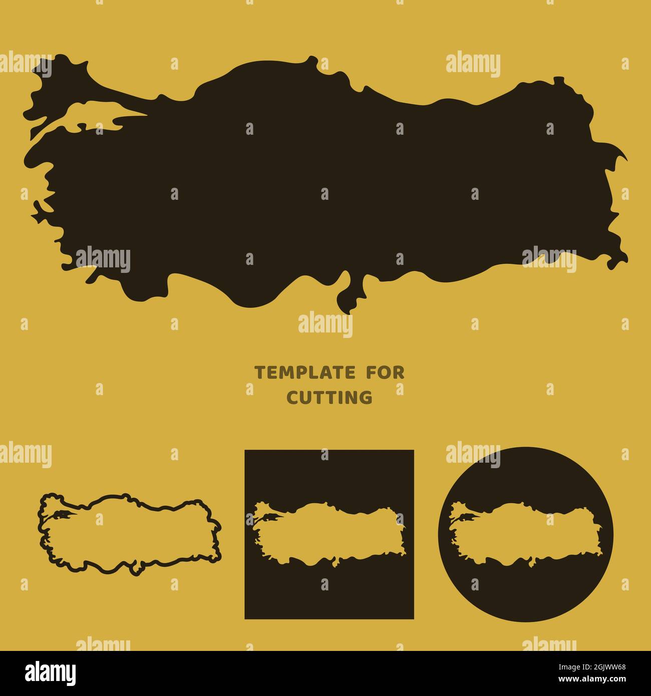 Turkey map Template for laser cutting, wood carving, paper cut ...