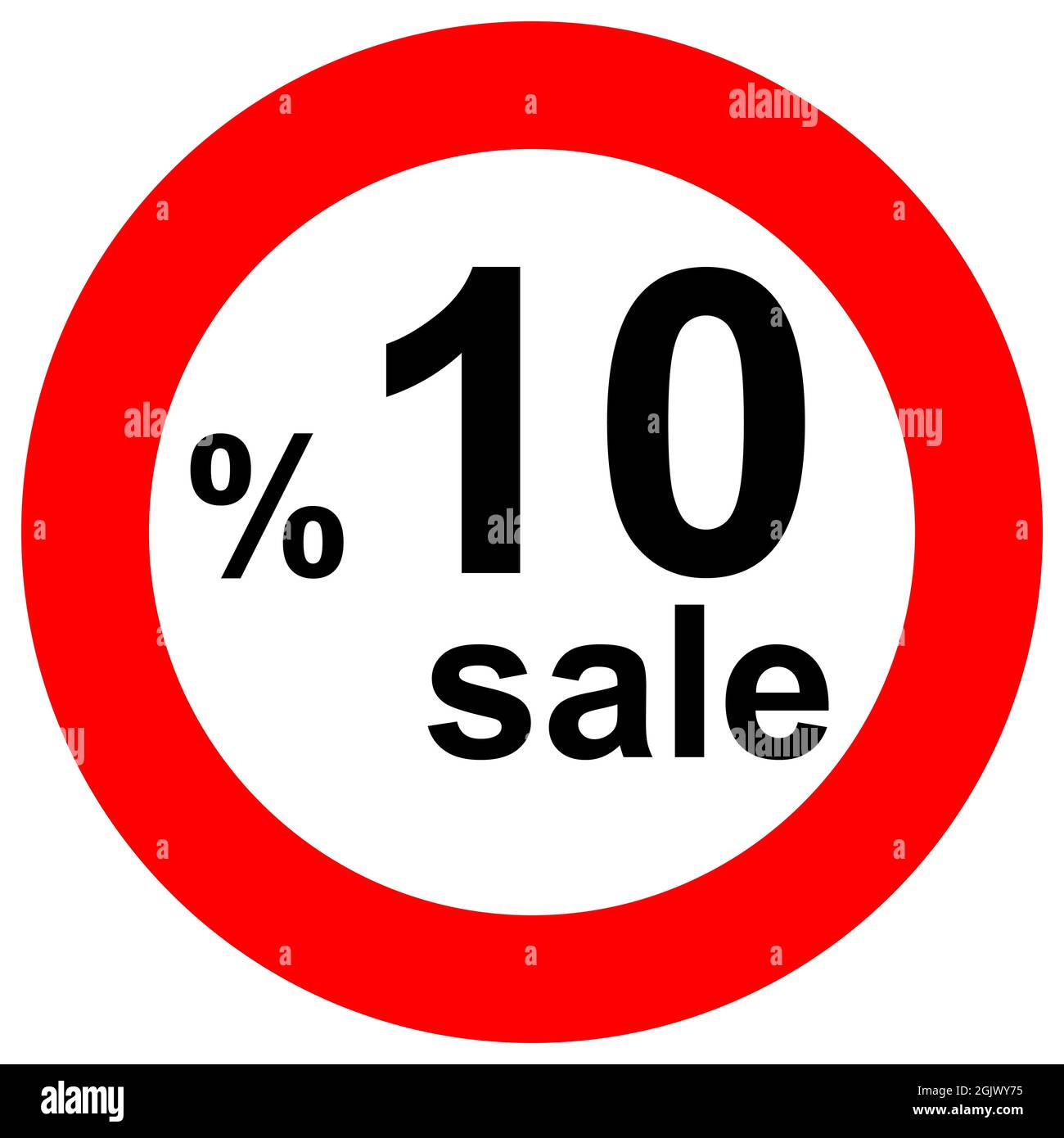Graphic illustration 10 percent discount, special discount offer, isolated on white background Stock Photo