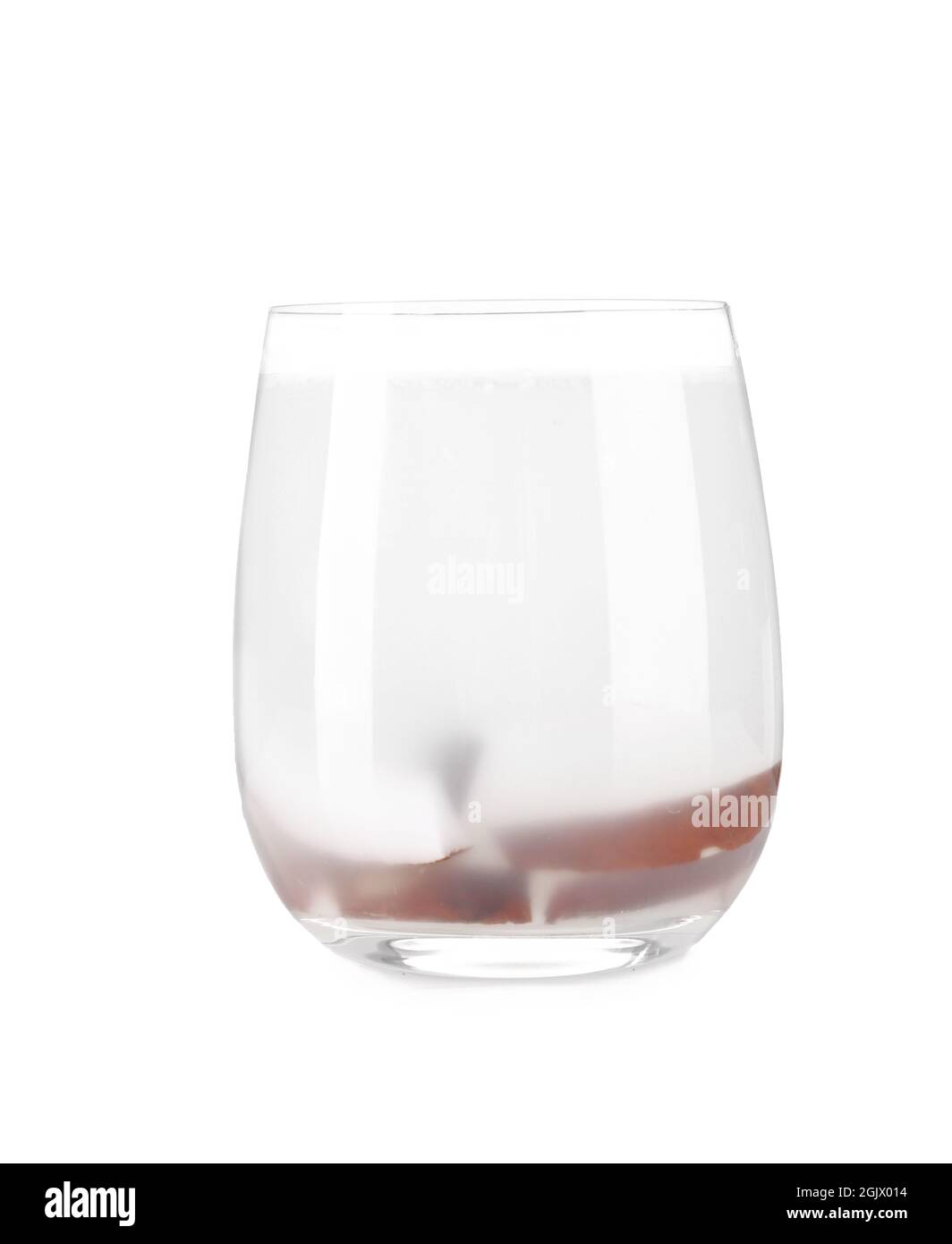 Glass of coconut water on white background Stock Photo - Alamy