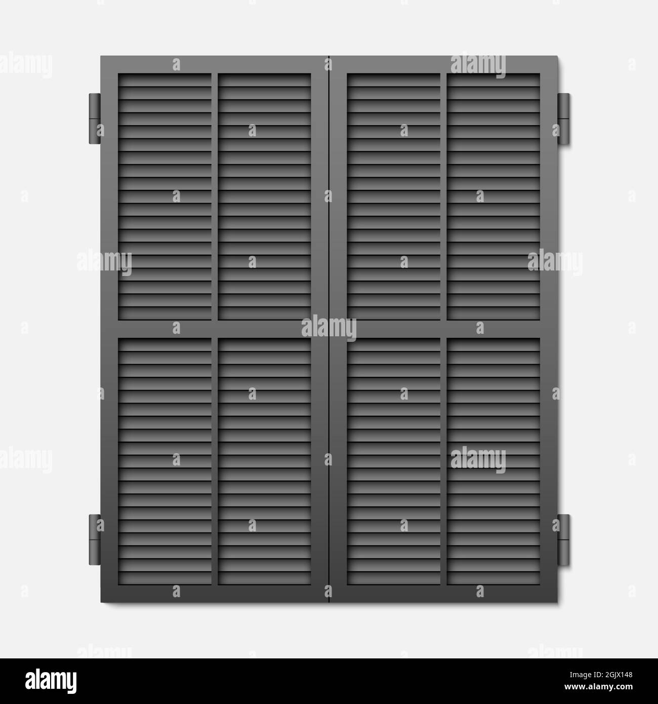 Window shutters isolated on a white background. Vector illustration of