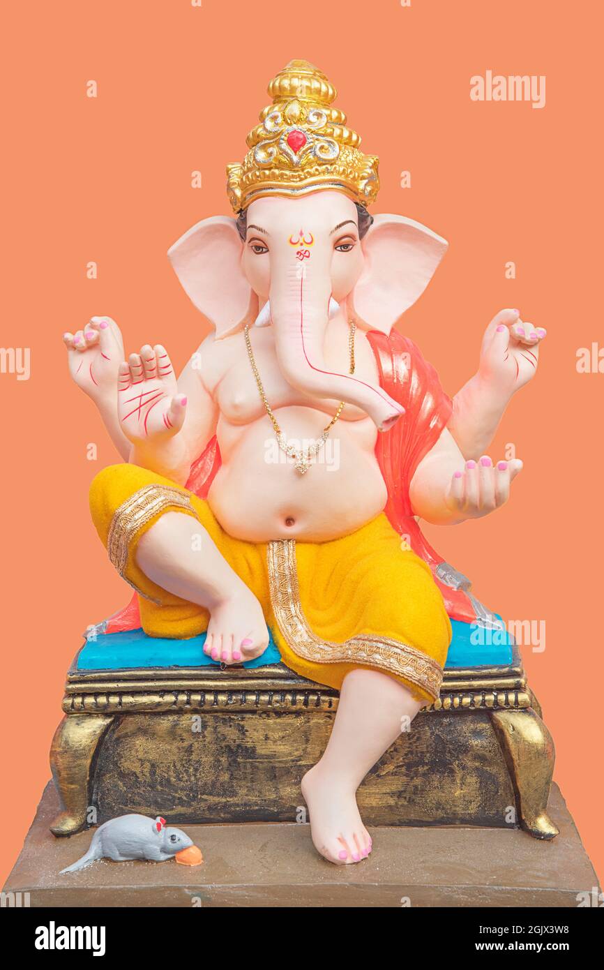 Colorful and beautiful Hindu God Ganesha Idol Stock Photo