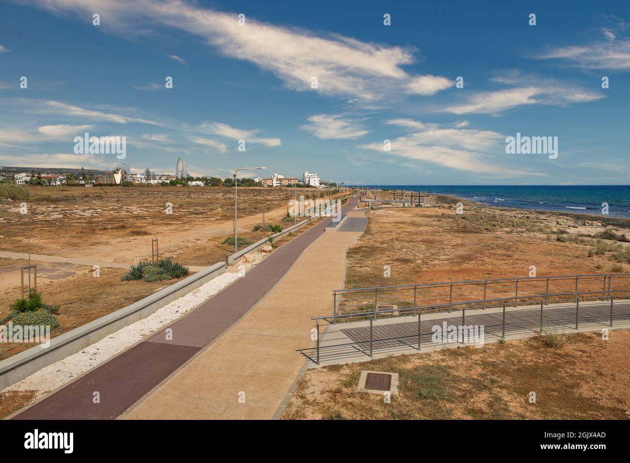 Pedestrian promenade in the summer resort Ayja Napa. Cyprus. Stock Photo