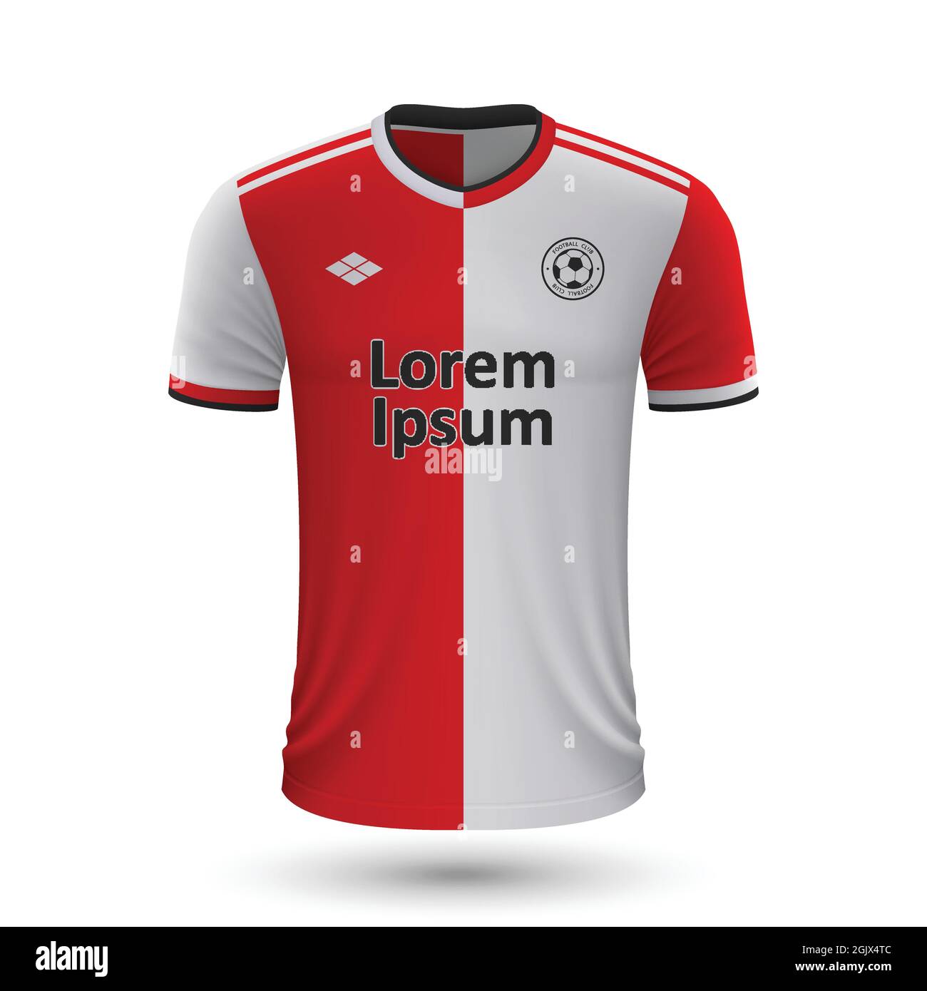 Realistic soccer shirt Feyenoord 2022, jersey template for football kit.  Vector illustration Stock Vector Image & Art - Alamy