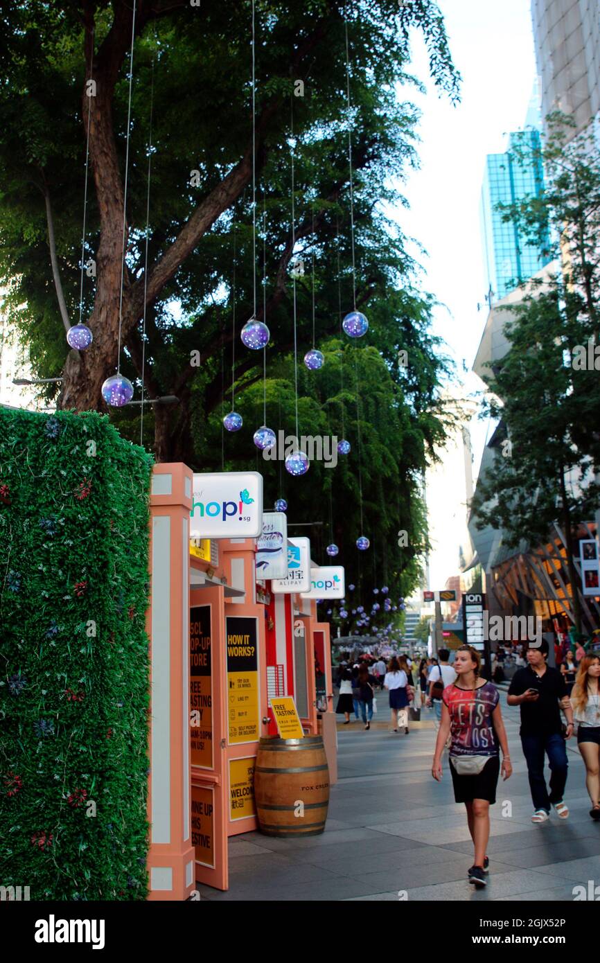 Christmas decorations in Singapore around the Orchard Road Stock Photo