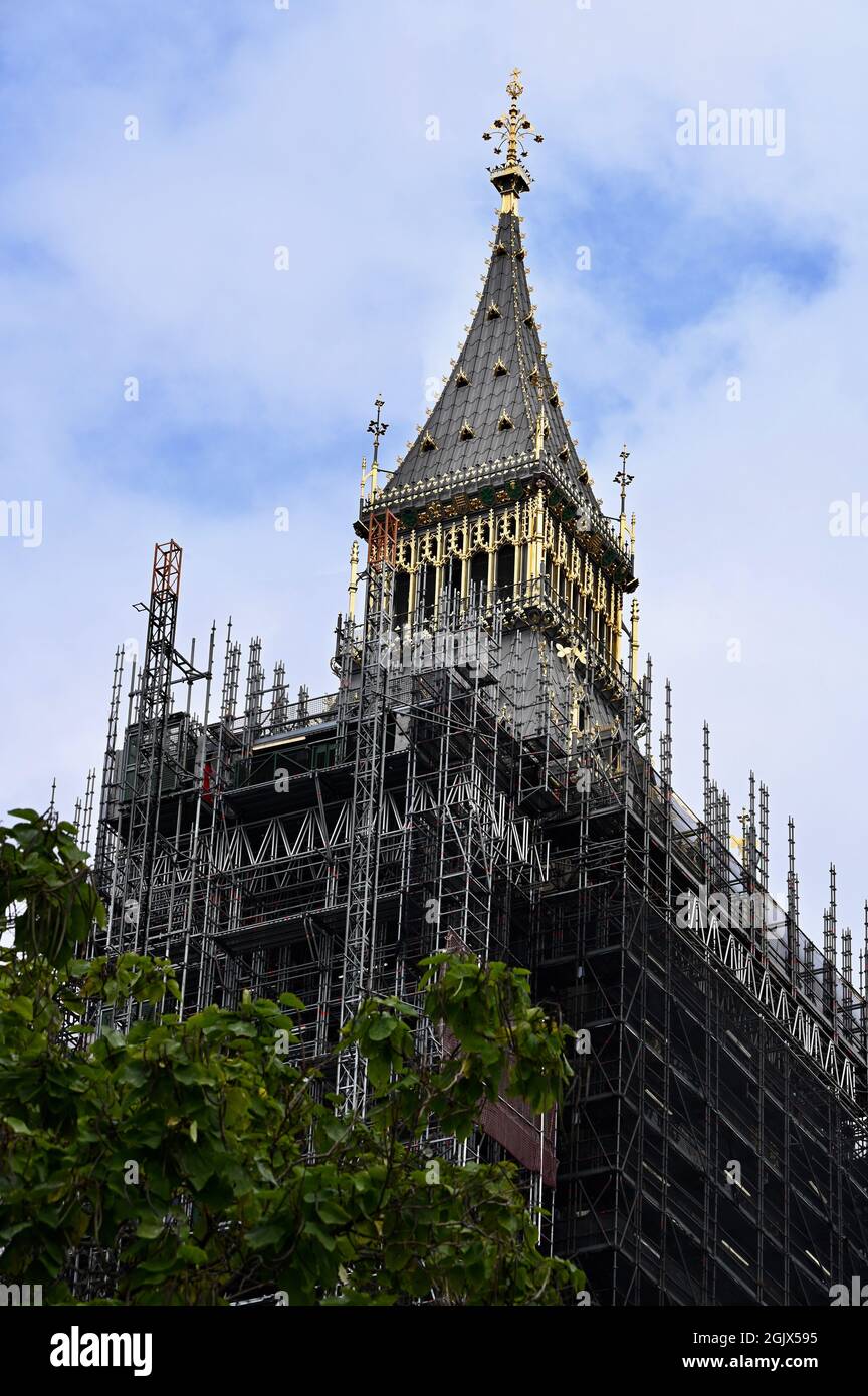 Big Ben Renovation, Houses of Parliament, Westminster, London. UK Stock Photo