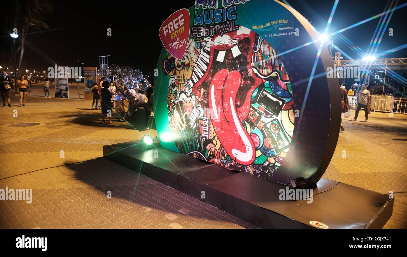 Billboard Sign December 11 and 12 Pattaya Music Festival Beach Road