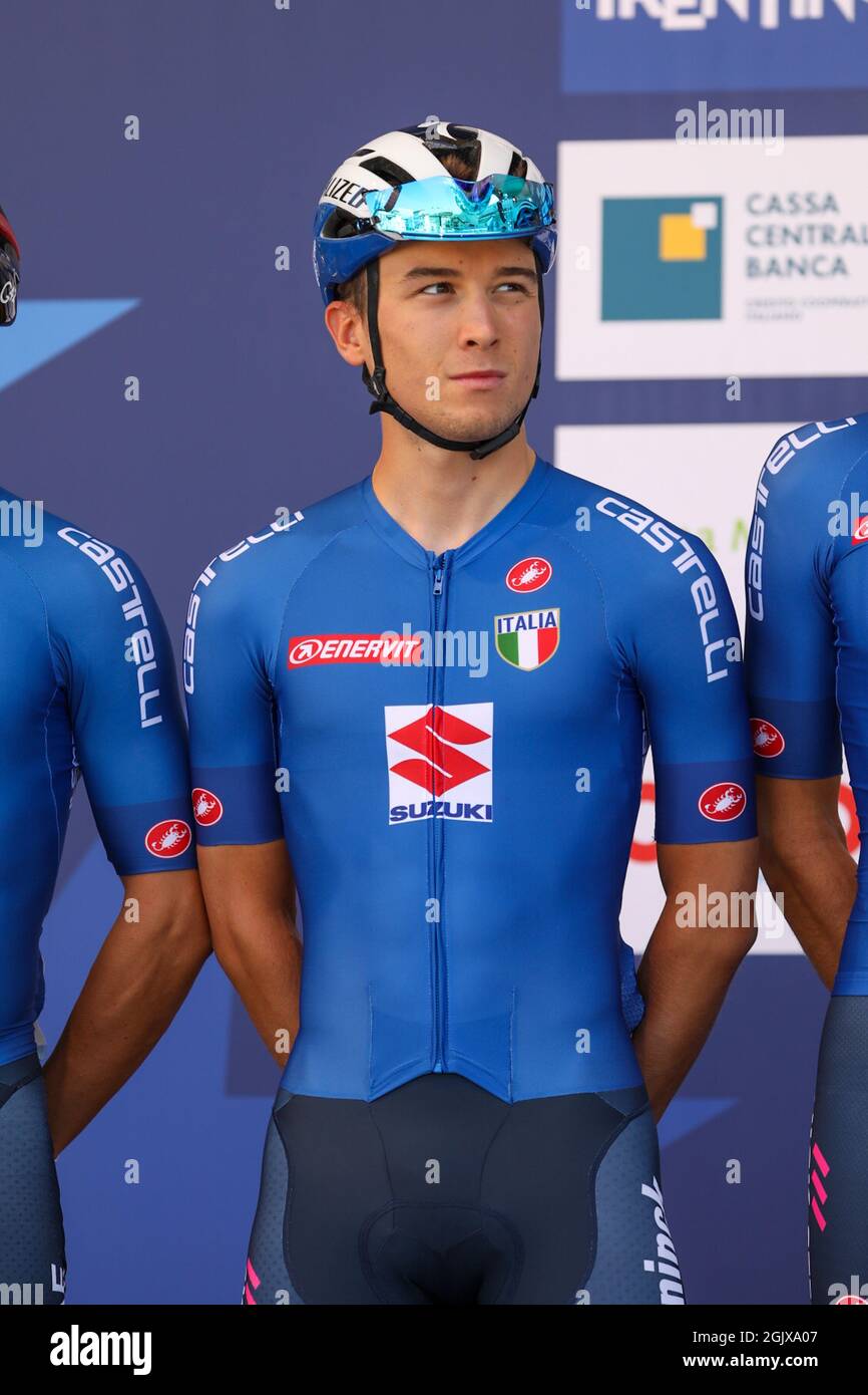 Trento, Italy. 12th Sep, 2021. Trento, Trento, Italy, September 12, 2021, Andrea BAGIOLI (ITA) during Longines Global Champions Tour and GCL Finals - Street Cycling Credit: Live Media Publishing Group/Alamy Live News Stock Photo