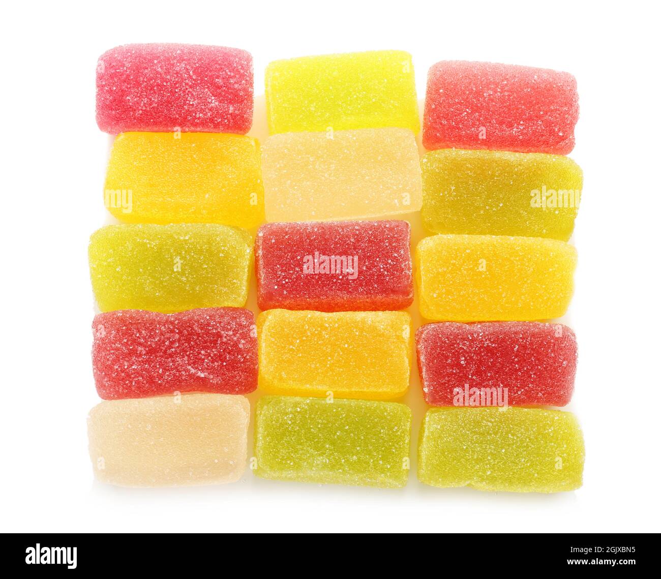 Tasty jelly candies on white background Stock Photo - Alamy