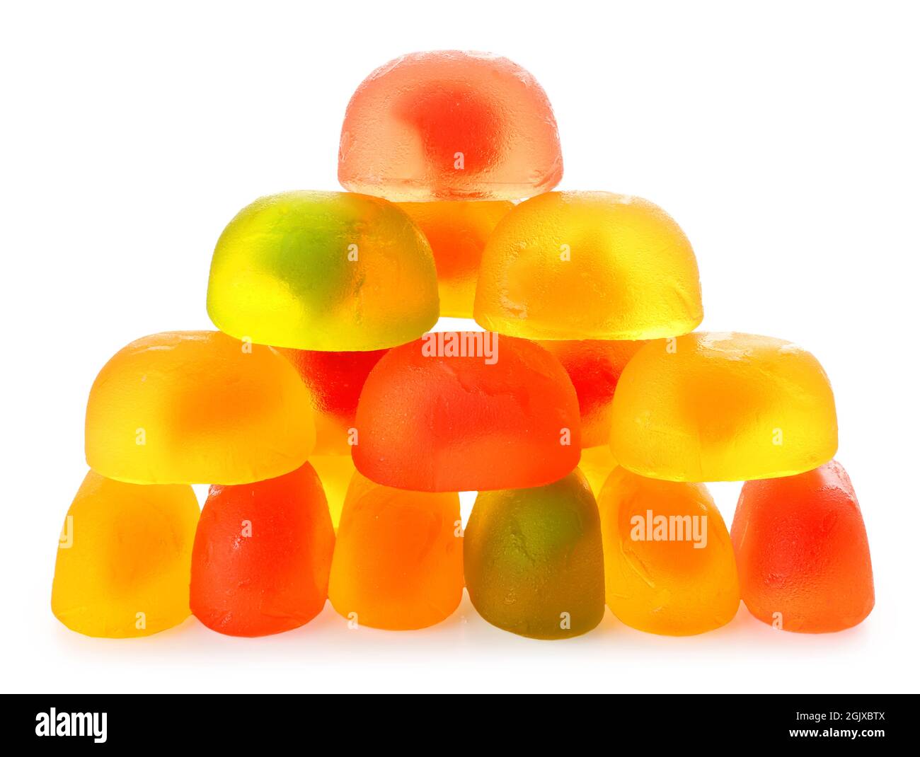 Tasty jelly candies on white background Stock Photo - Alamy