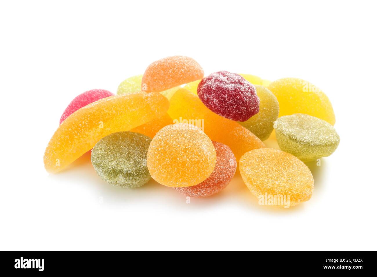 Tasty jelly candies on white background Stock Photo - Alamy