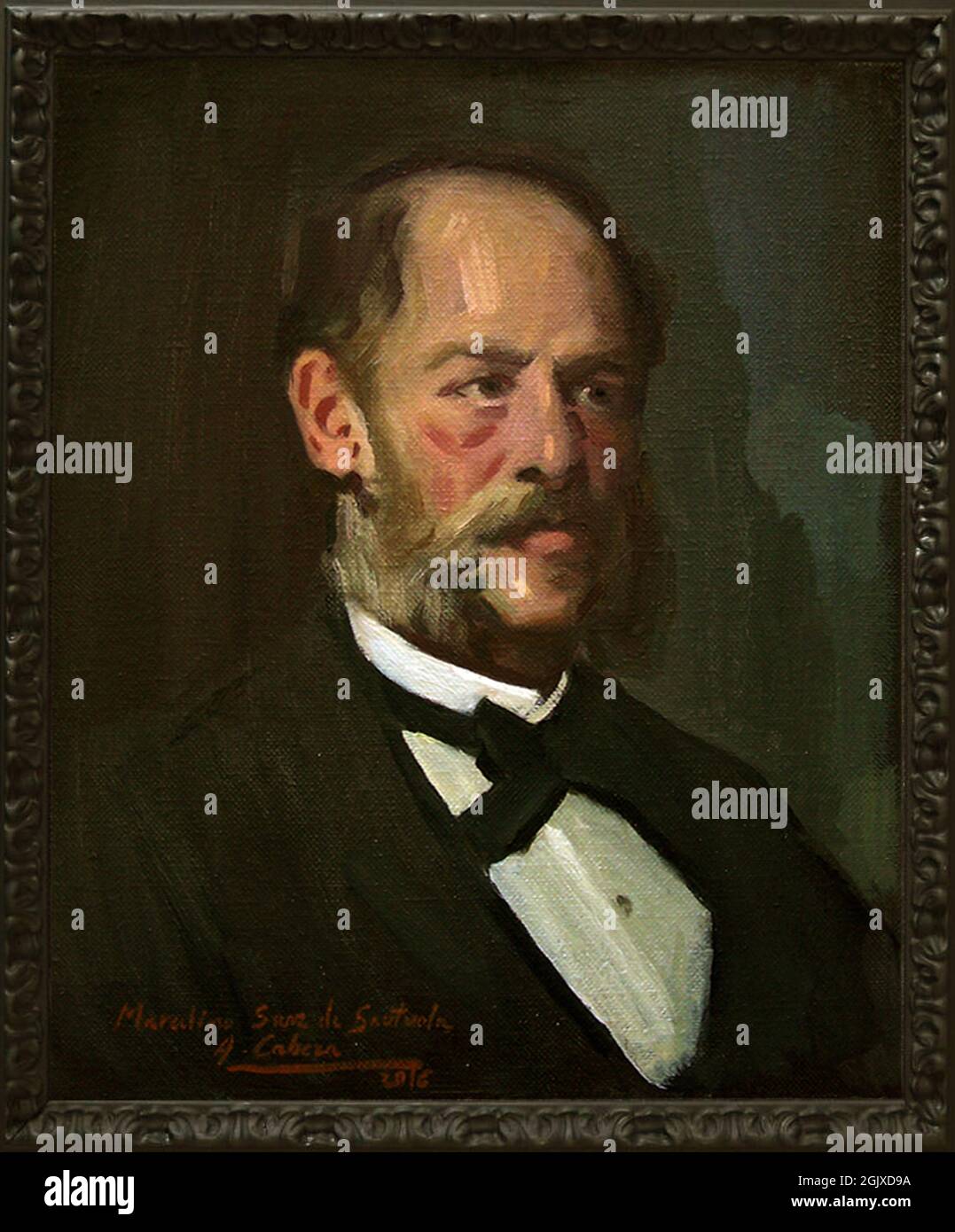 Retrato de Marcelino Sanz de Sautuola - por el pintor Alejandro Cabeza. Stock Photo