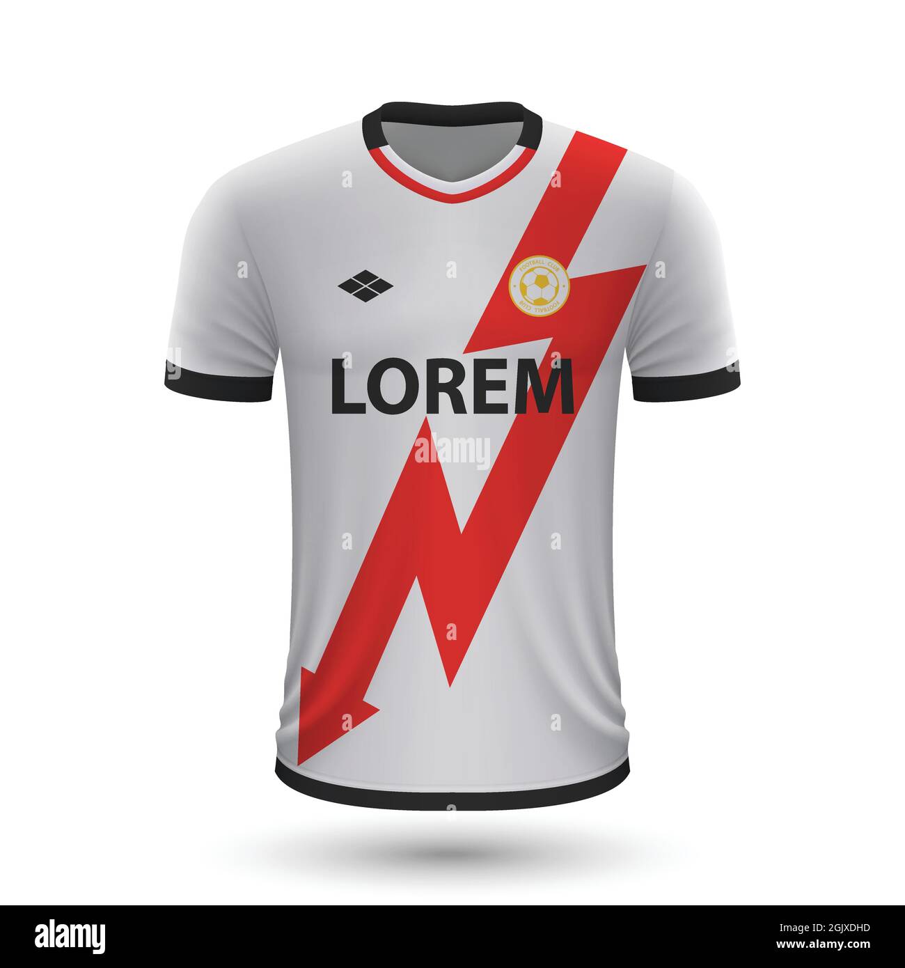 Realistic soccer shirt Rayo Vallecano 2022, jersey template for Vector illustration Stock Vector Image & Art Alamy