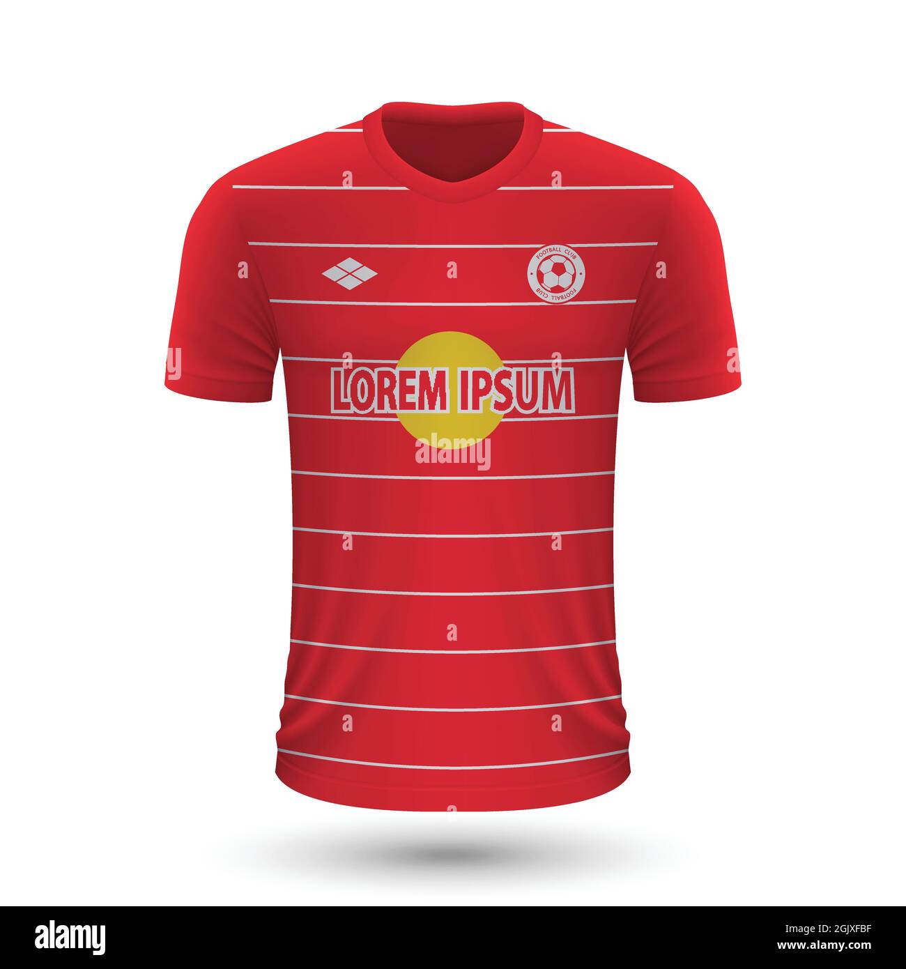 Realistic soccer shirt Red Salzburg 2022, jersey template for football kit. Vector illustration Stock Vector & Art -