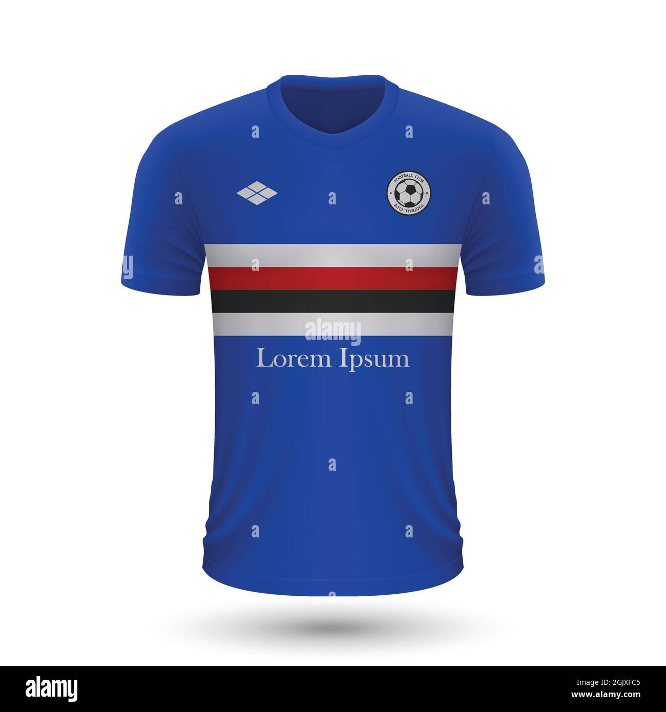 Realistic soccer shirt Sampdoria 2022, jersey template for football kit.  Vector illustration Stock Vector Image & Art - Alamy