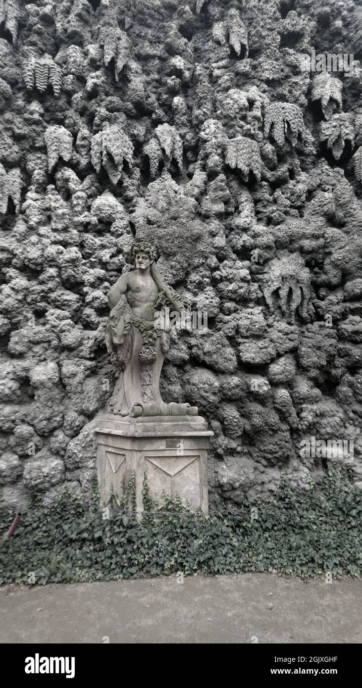 Dripstone wall, Wallenstein Palace Gardens, Prague, Czech Republic Stock Photo