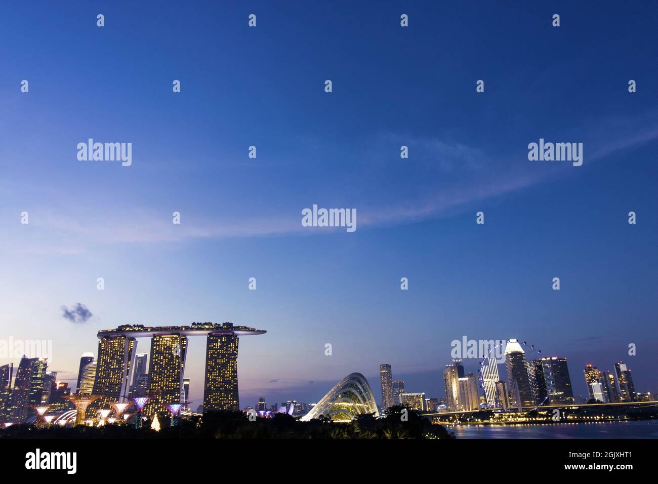 Singapore Skyline - Marina Bay Sands Stock Photo