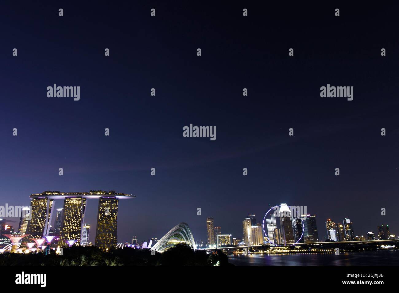 Singapore Skyline - Marina Bay Sands Stock Photo