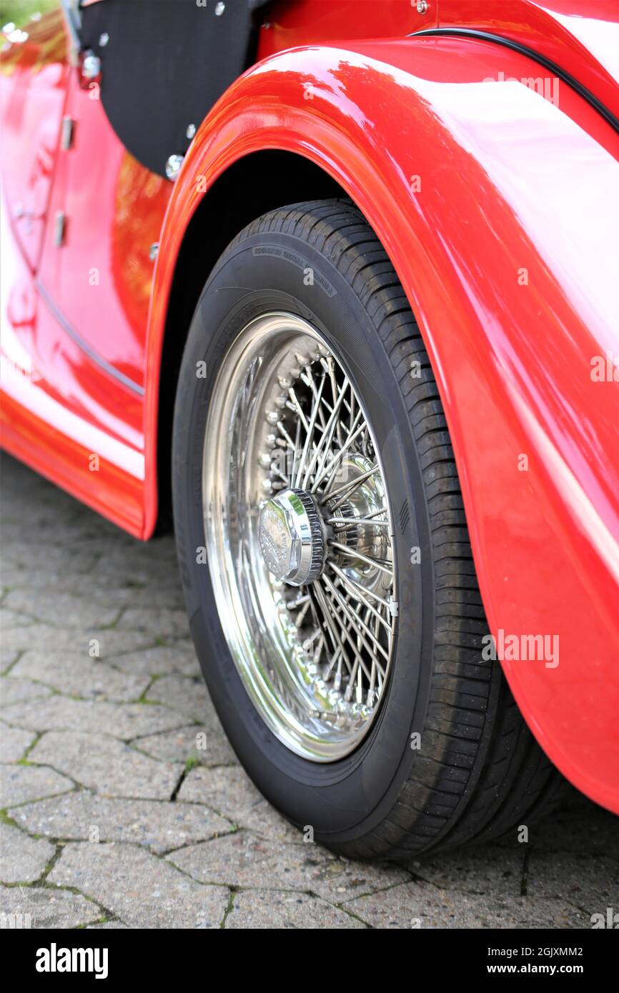 red car wheel Stock Photo Alamy