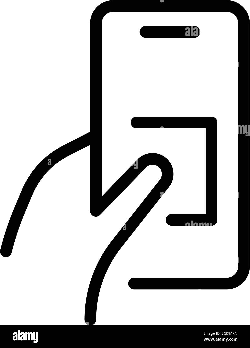 Gesture android phone icon outline vector. Hand mobile. Touch finger Stock Vector