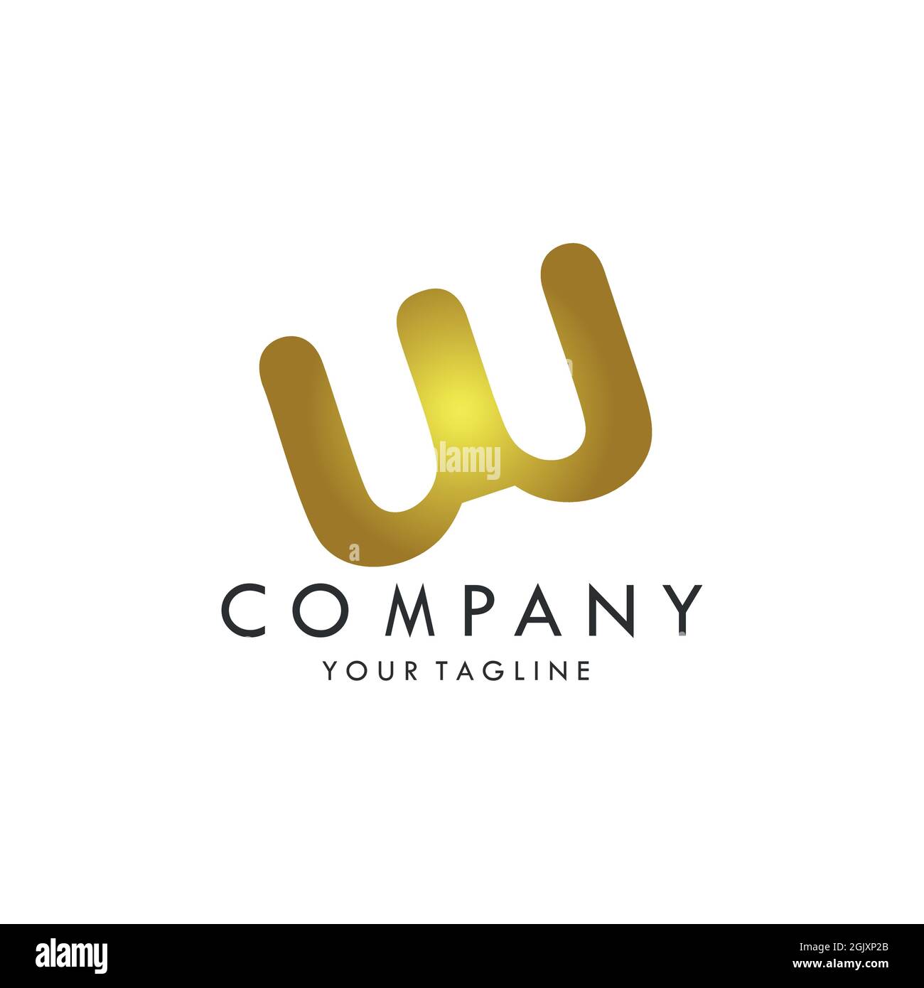 letter W flat logo icon flat vector gold concept graphic simple stylish ...