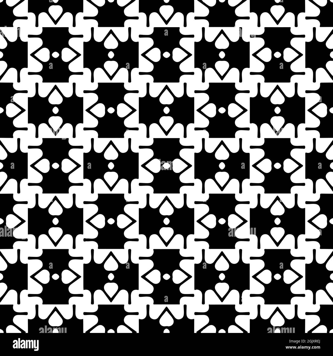 Seamless vector pattern in geometric ornamental style. Black ornament ...