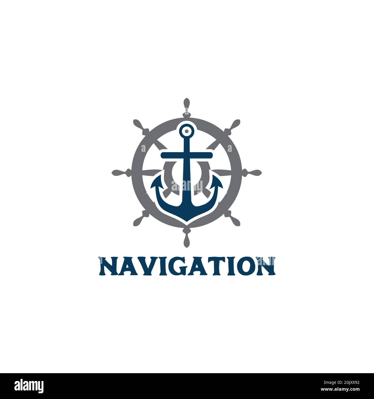 Ship anchor logo design inspiration vector illustration template Stock
