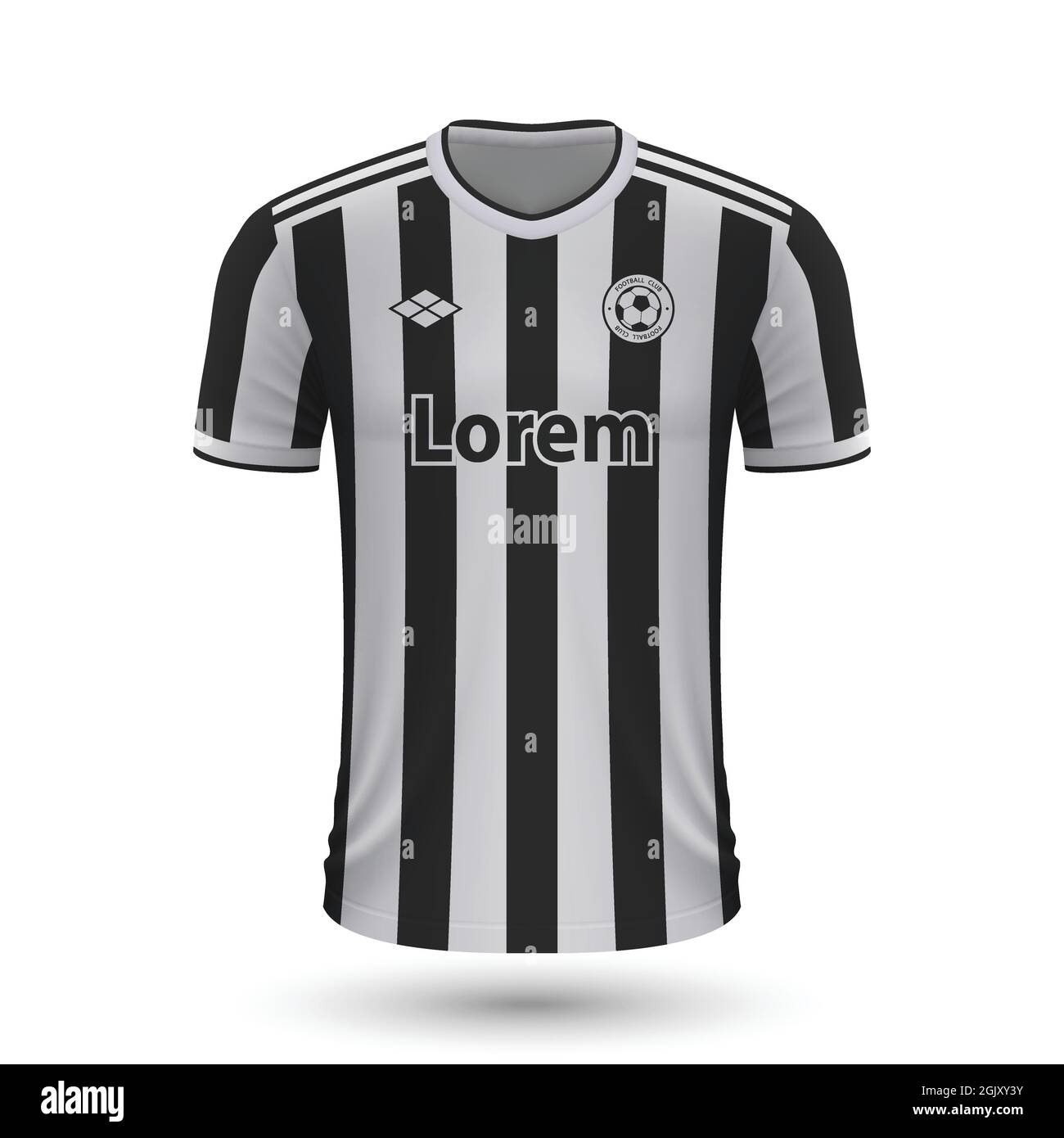 Realistic soccer shirt Juventus 2022, jersey template for football kit