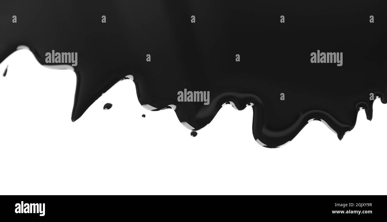 Oil dripping on white background Stock Photo Alamy