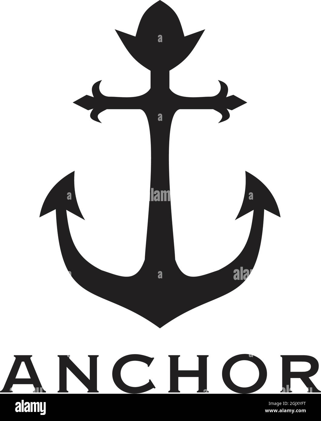 Ship anchor logo design inspiration vector illustration template Stock