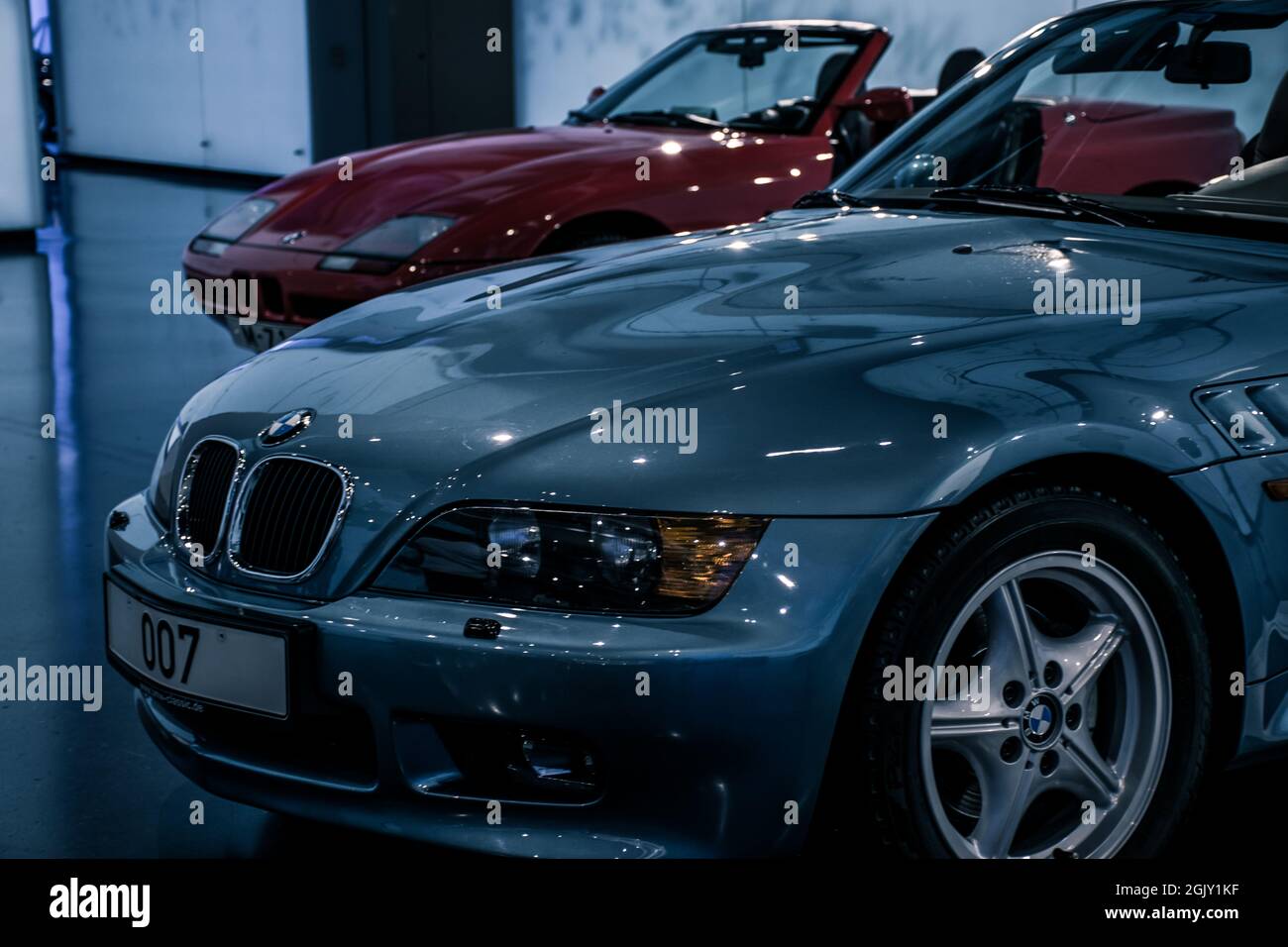 Munich/ Germany - May, 24 2019: 1996 BMW Z3 car in BMW Museum/ BMW Welt Stock Photo