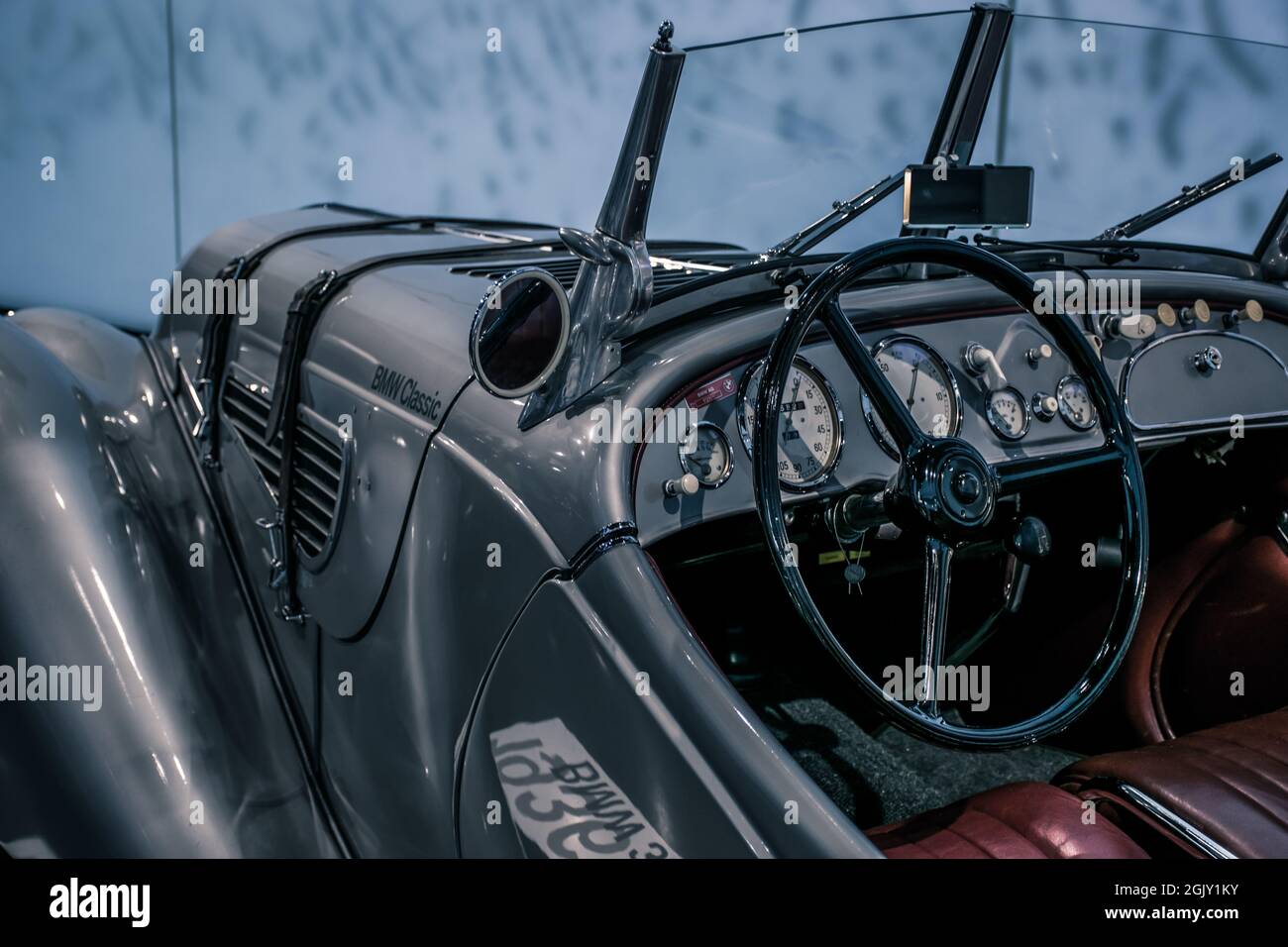 Munich/ Germany - May, 24 2019: BMW 328 classic German 1930s sport roadster  in BMW Museum/ BMW Welt Stock Photo
