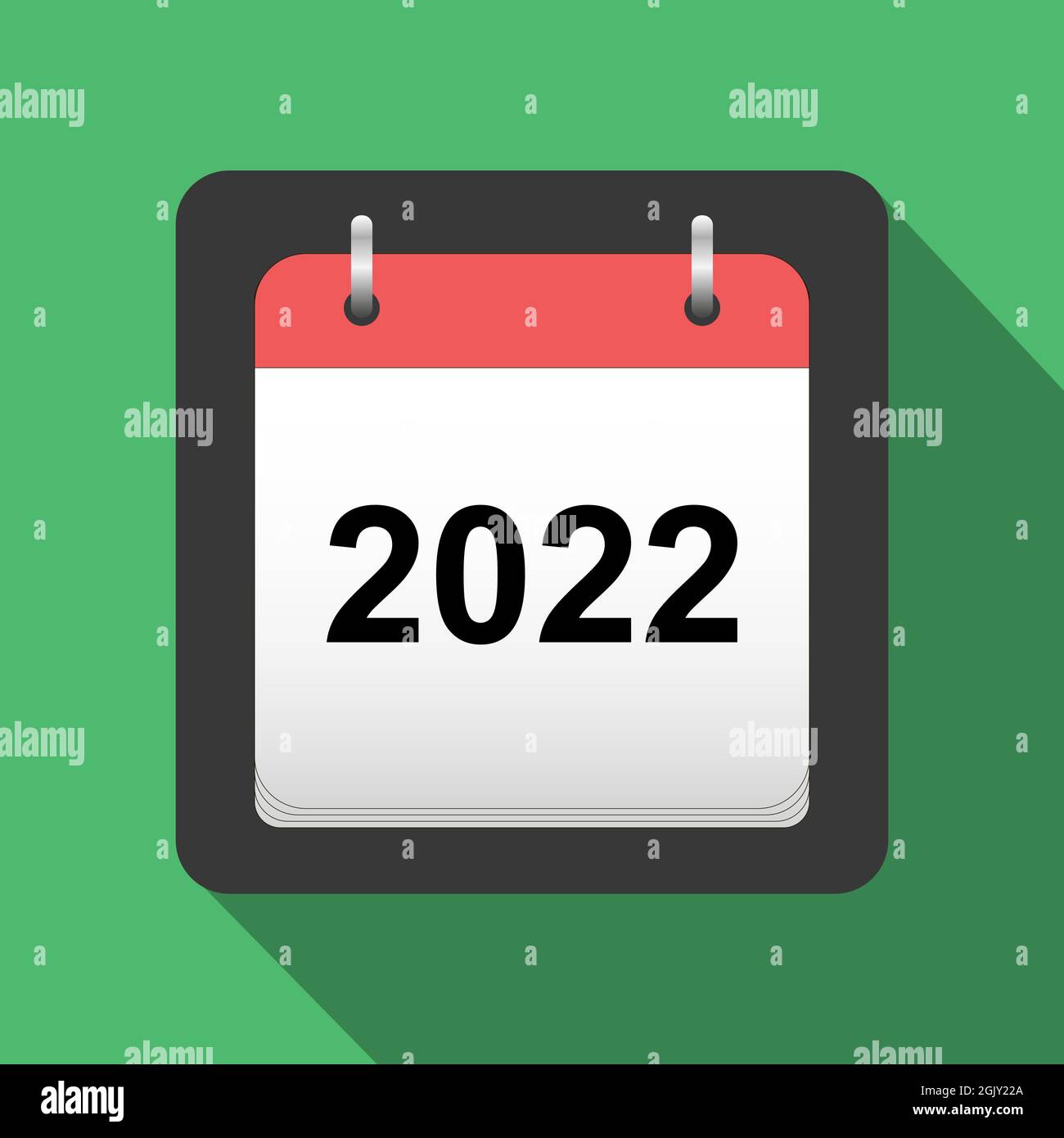 2022 calendar flat icon, title page of calendar for 2022 in flat style, vector Stock Vector