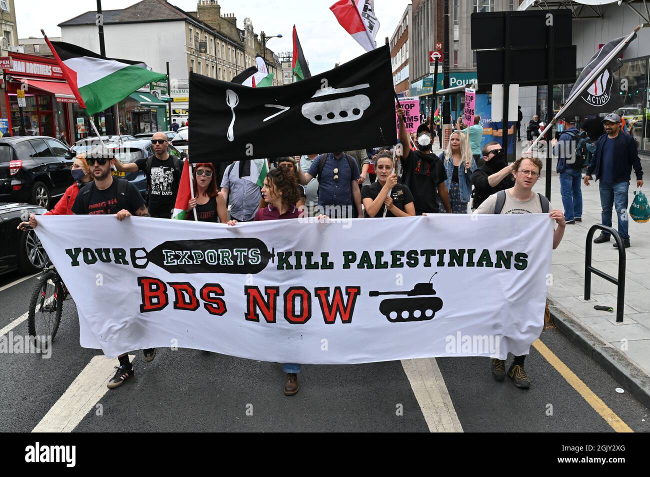 London, UK. 12 September 2021. Protesters march in opposition to the ...
