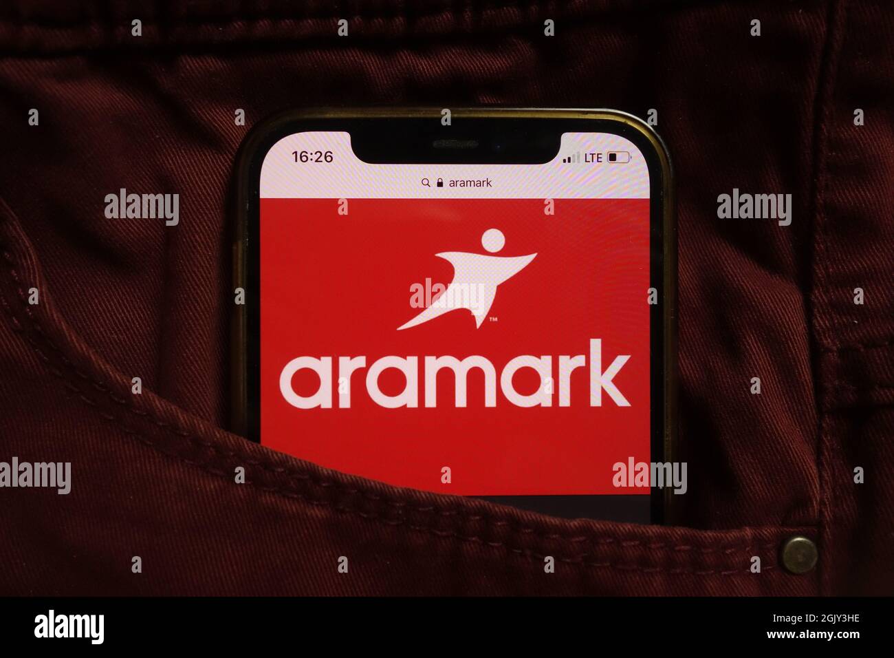 KONSKIE, POLAND September 04, 2021 Aramark Corporation logo