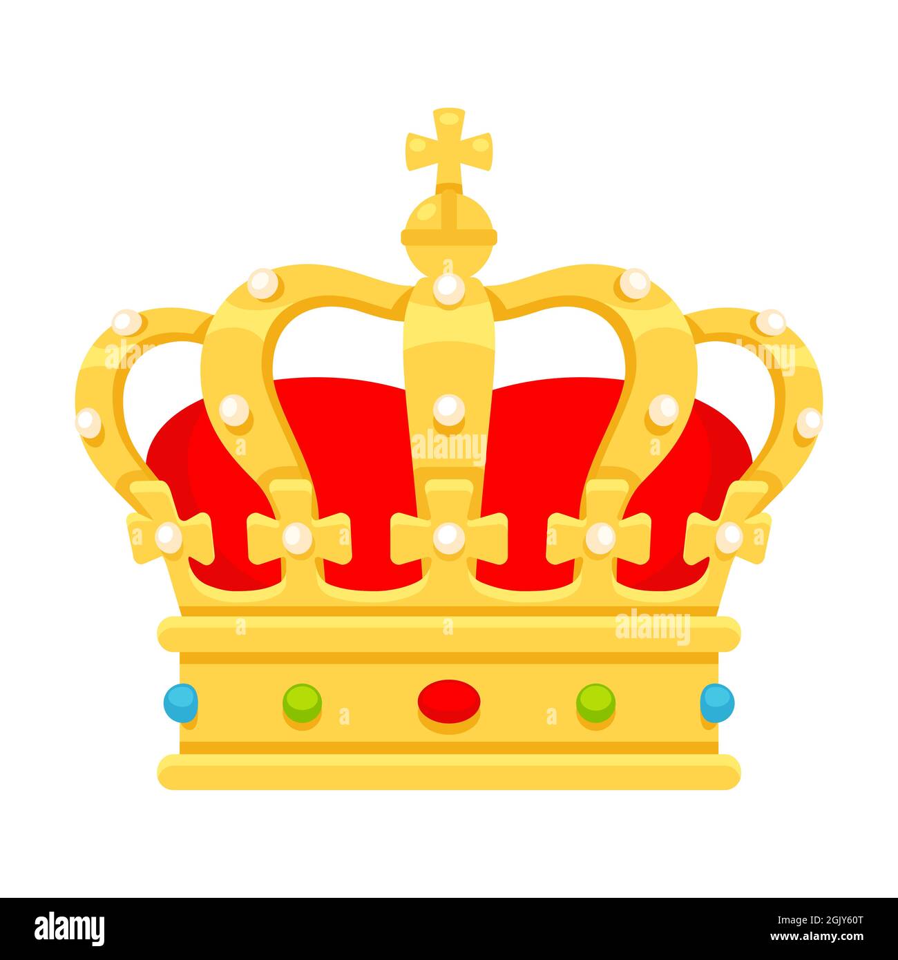 Dutch royal crown icon, Crown of the Netherlands. Flat cartoon vector clip art illustration. Stock Vector
