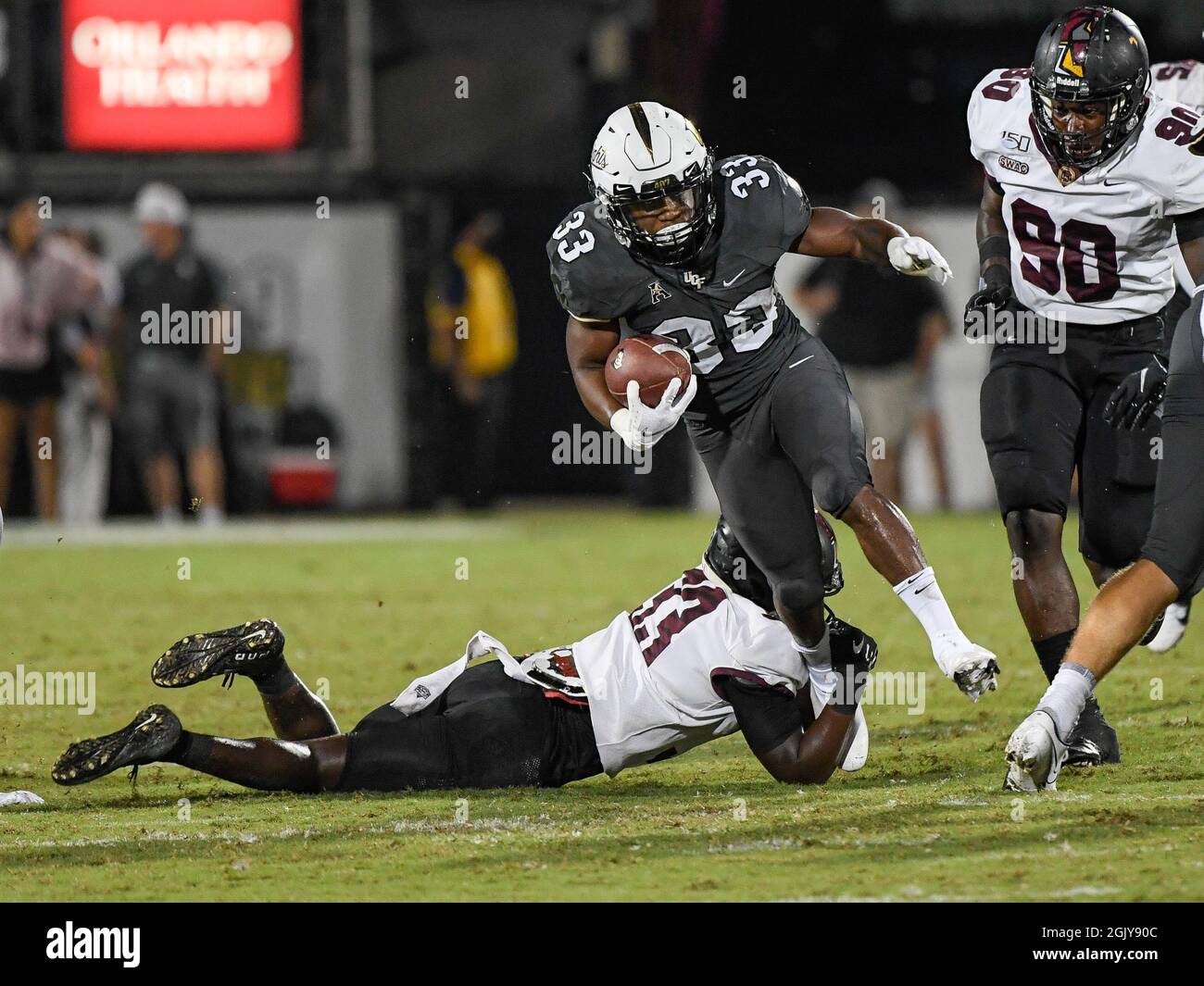 Orlando, FL, USA. 11th Sep, 2021. Central Florida running back Trillion Coles (33) during 2nd half NCAA football game between the Bethune Cookman Wildcats and the UCF Knights at the Bounce House in Orlando, Fl. Romeo Guzman/Bethune Cookman Athletics. Credit: csm/Alamy Live News Stock Photo